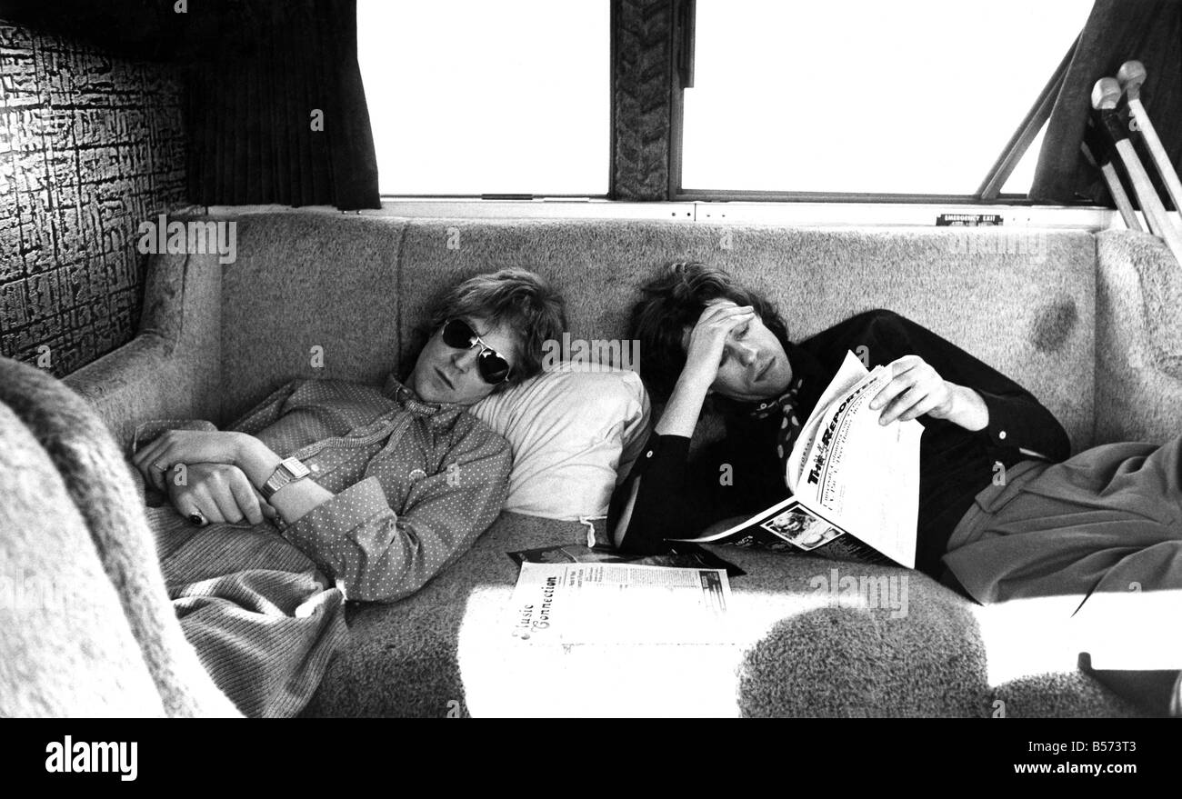 Boomtown Rats tour of America. Fatchna O'kelly the rats manager and Bob ...