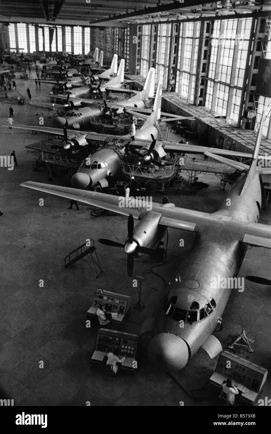 The An-24 passenger airliners are assembled here.;The An-24 first flew in Apr. 1960 with first production versions entering Aero Stock Photo