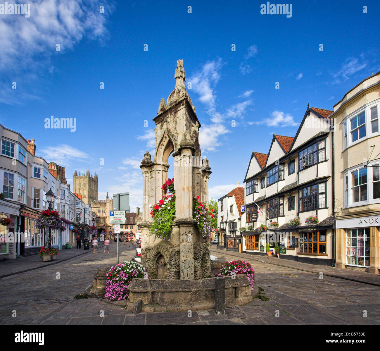 Market Place, Wells, Somerset, England, UK Stock Photo - Alamy