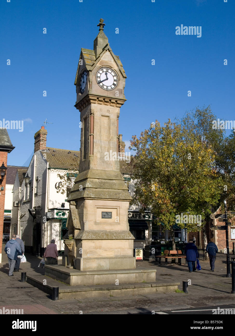 The town clock in the Market Place in Thirsk North Yorkshire UK Stock Photo