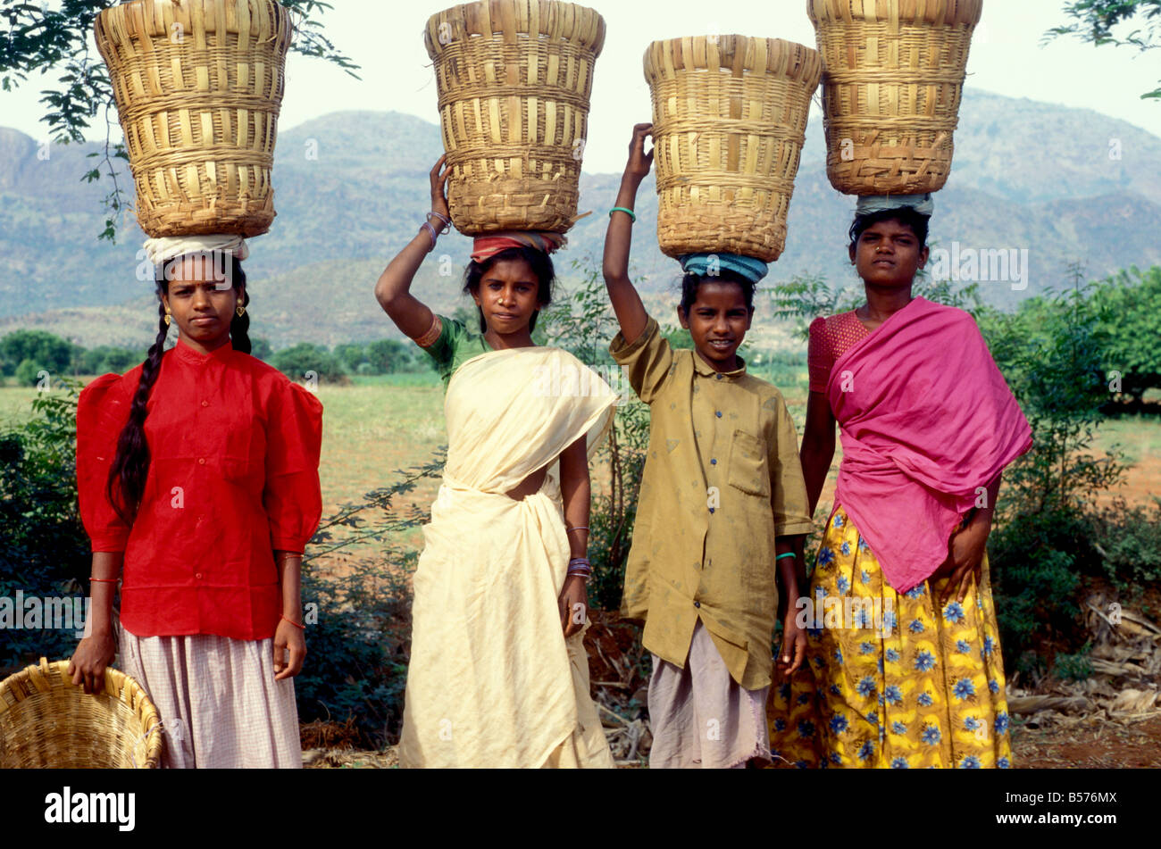 rural scene tamil nadu southern india Stock Photo Alamy