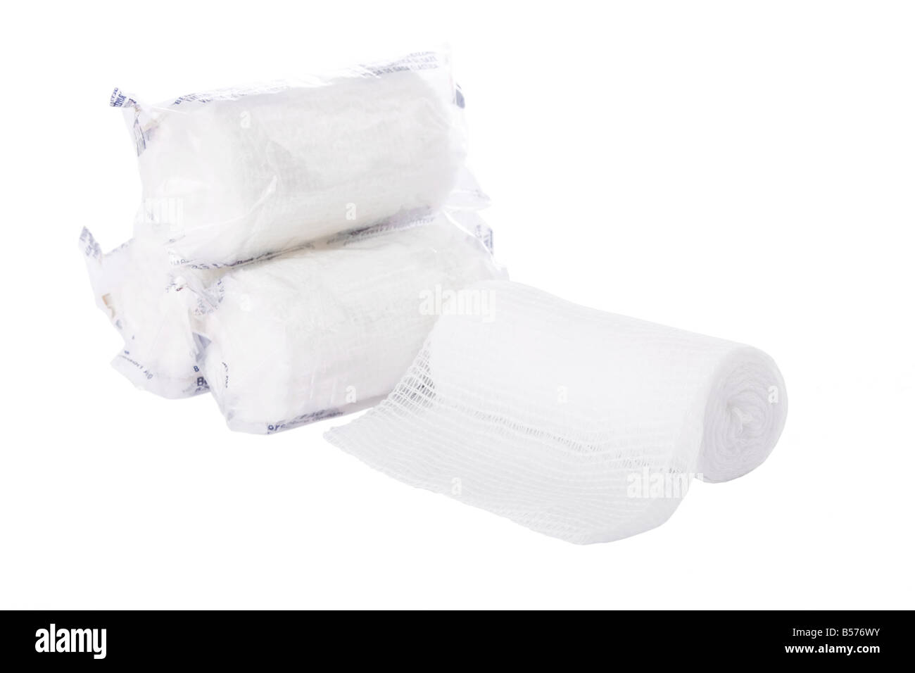Gauze roll isolated on a white background Stock Photo