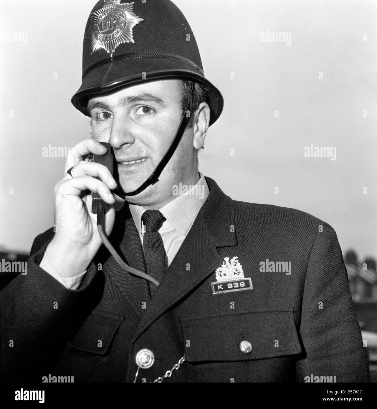 New Uniforms for the Metropolitian Police at Barking Police Station Pc Brian Edwards. January