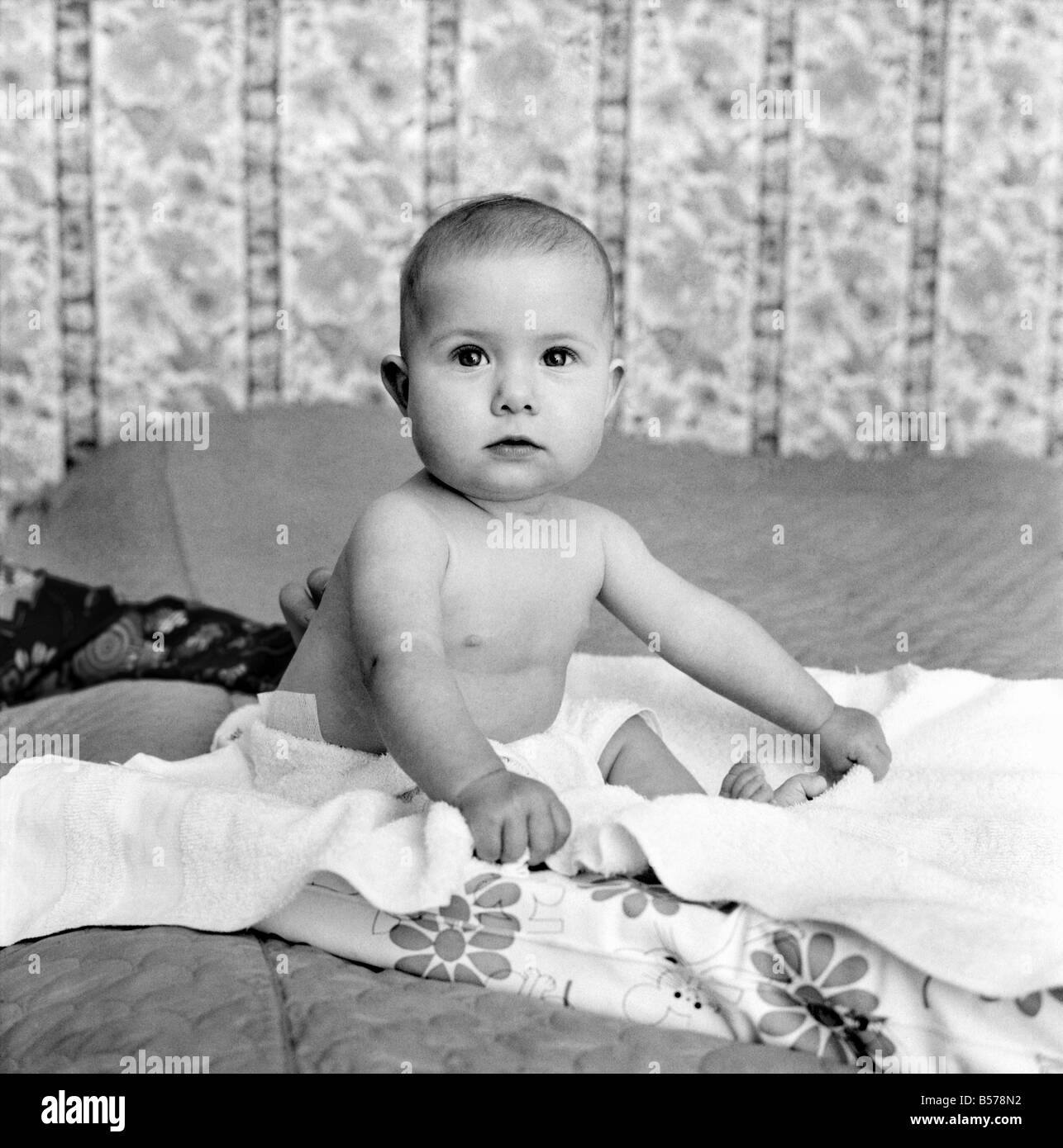 7 month old baby January 75-00018 Stock Photo