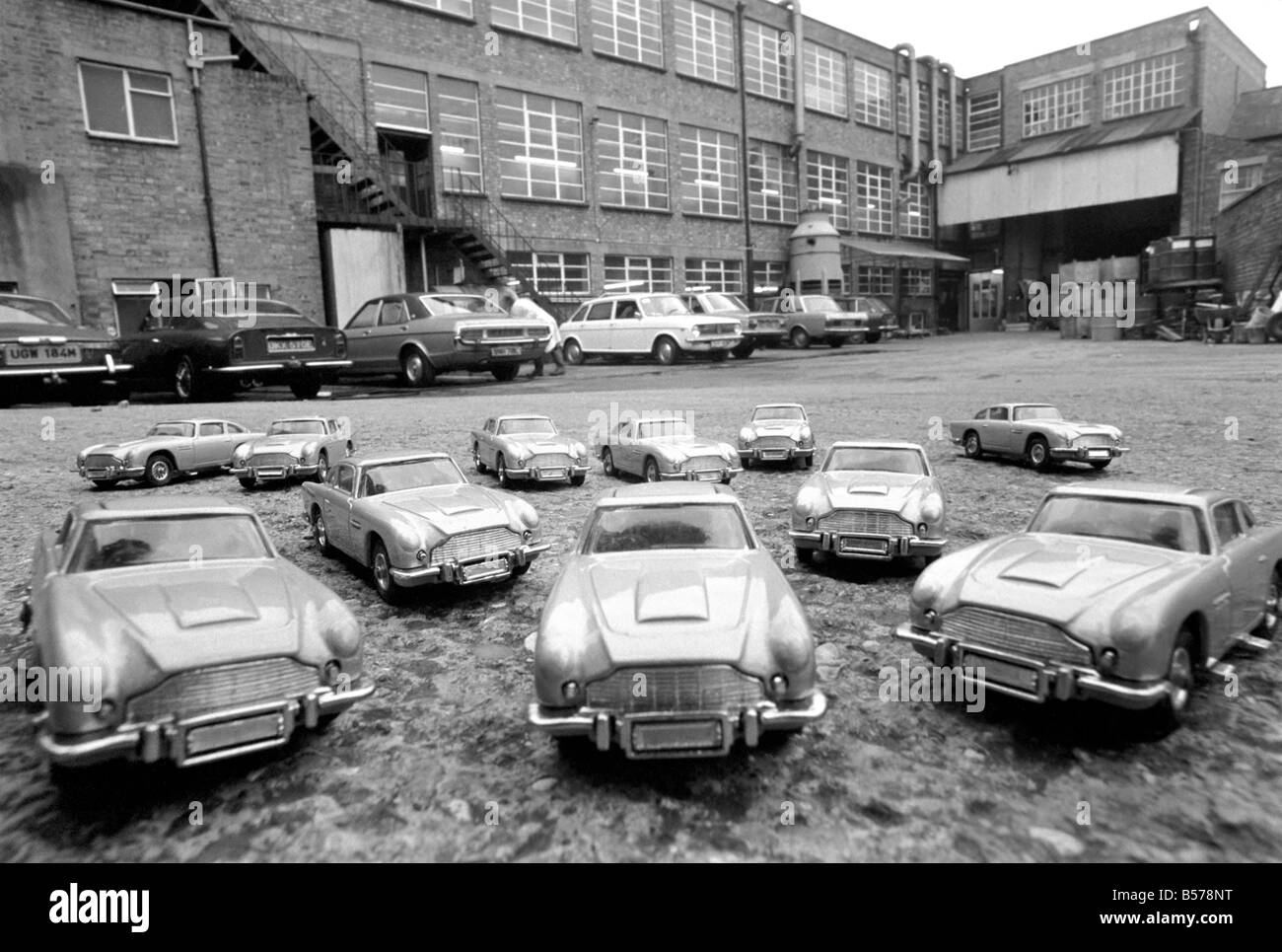 Aston Martin's toy cars being produced at Corgi's Swansea factory. January 1975 75-00034 Stock Photo