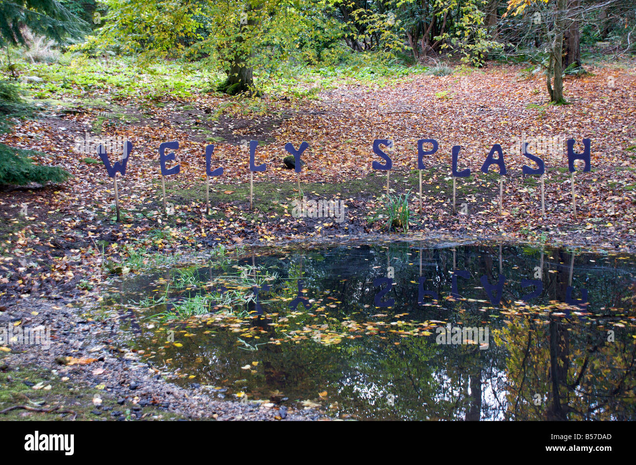 The Welly Splash in RHS Harlow Carr Garden, Harrogate Stock Photo