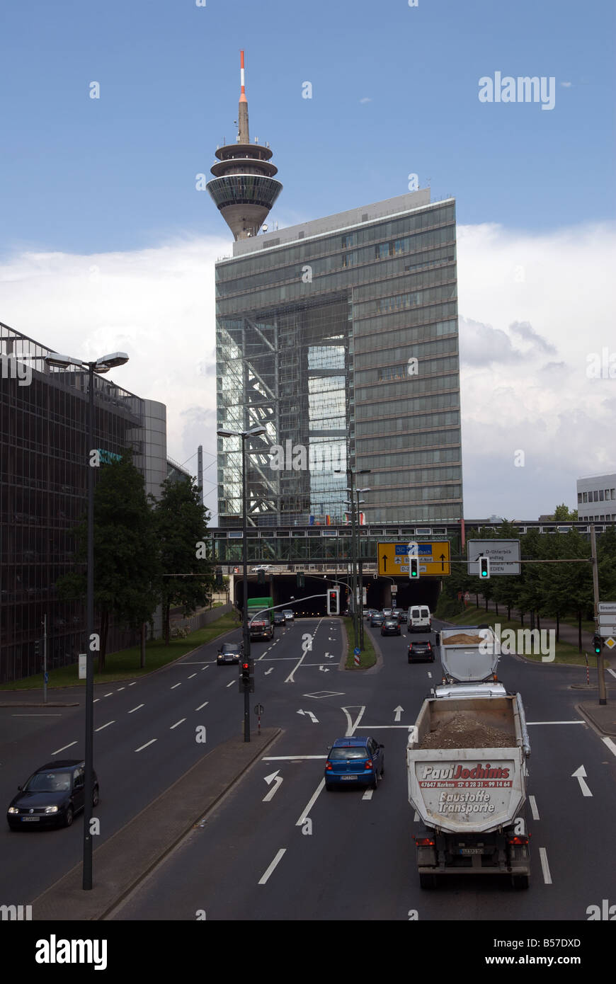 Stadttor Gate, an environmentally friendly local government building, Düsseldorf, North Rhine-Westphalia, Germany. Stock Photo