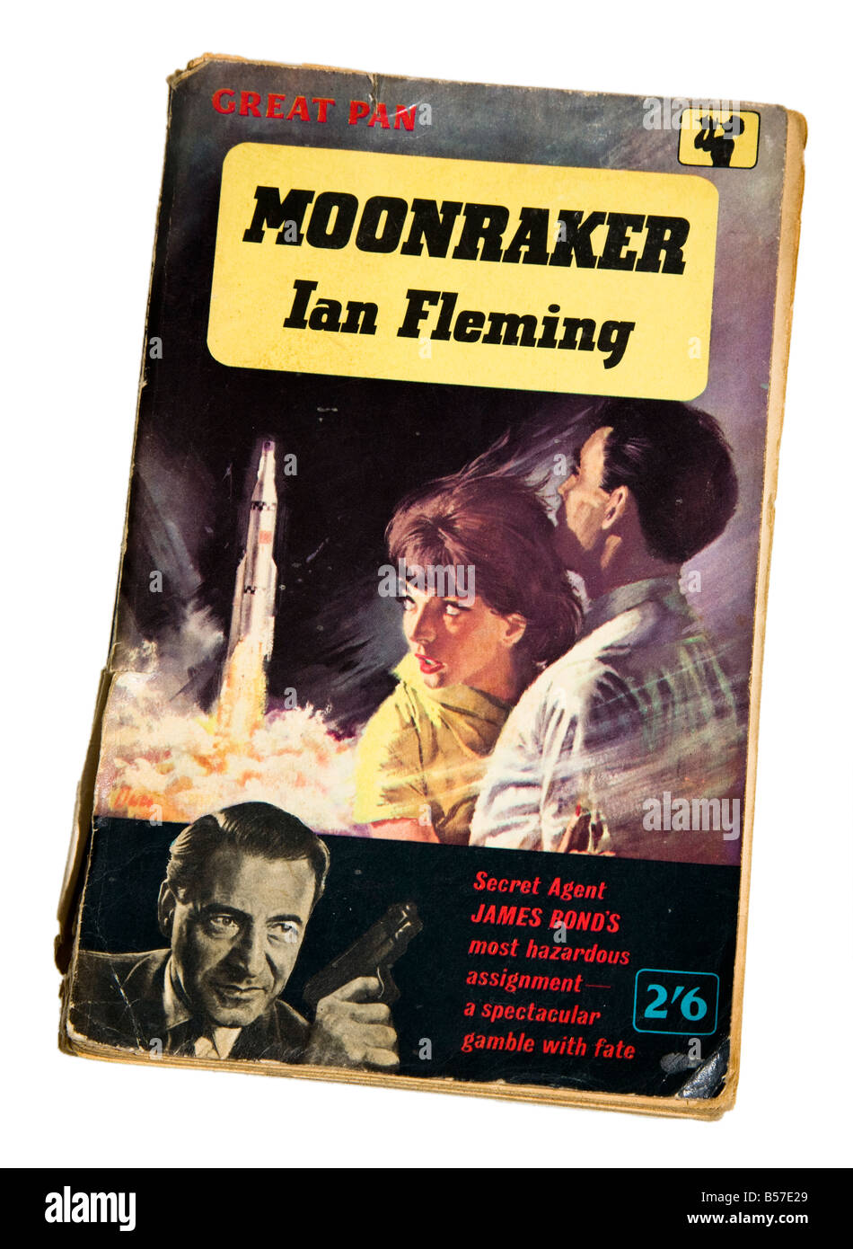 Cover of early edition James Bond book 1955 Moonraker paperback edition Stock Photo