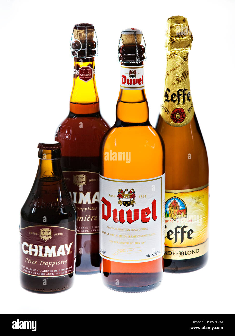 Selection of Belgian beers Stock Photo Alamy