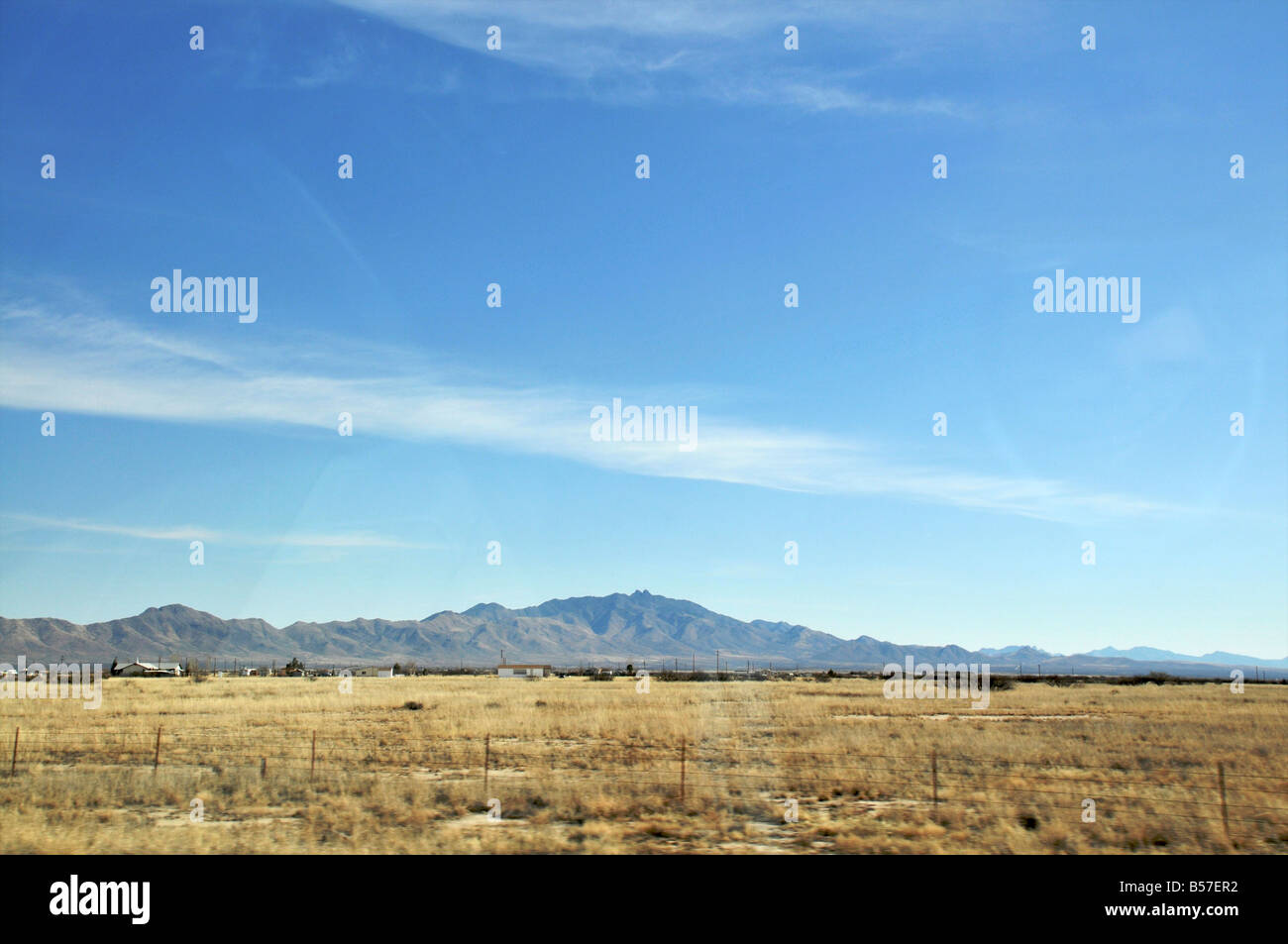 A Mountain range in the New Mexico desert Stock Photo