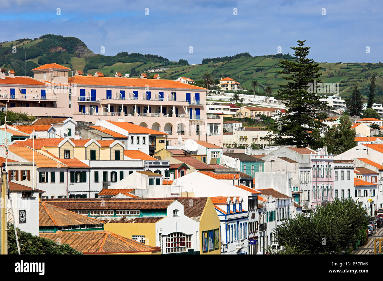 Houses and buildings of Horta Faial Island Azores Stock Photo Alamy
