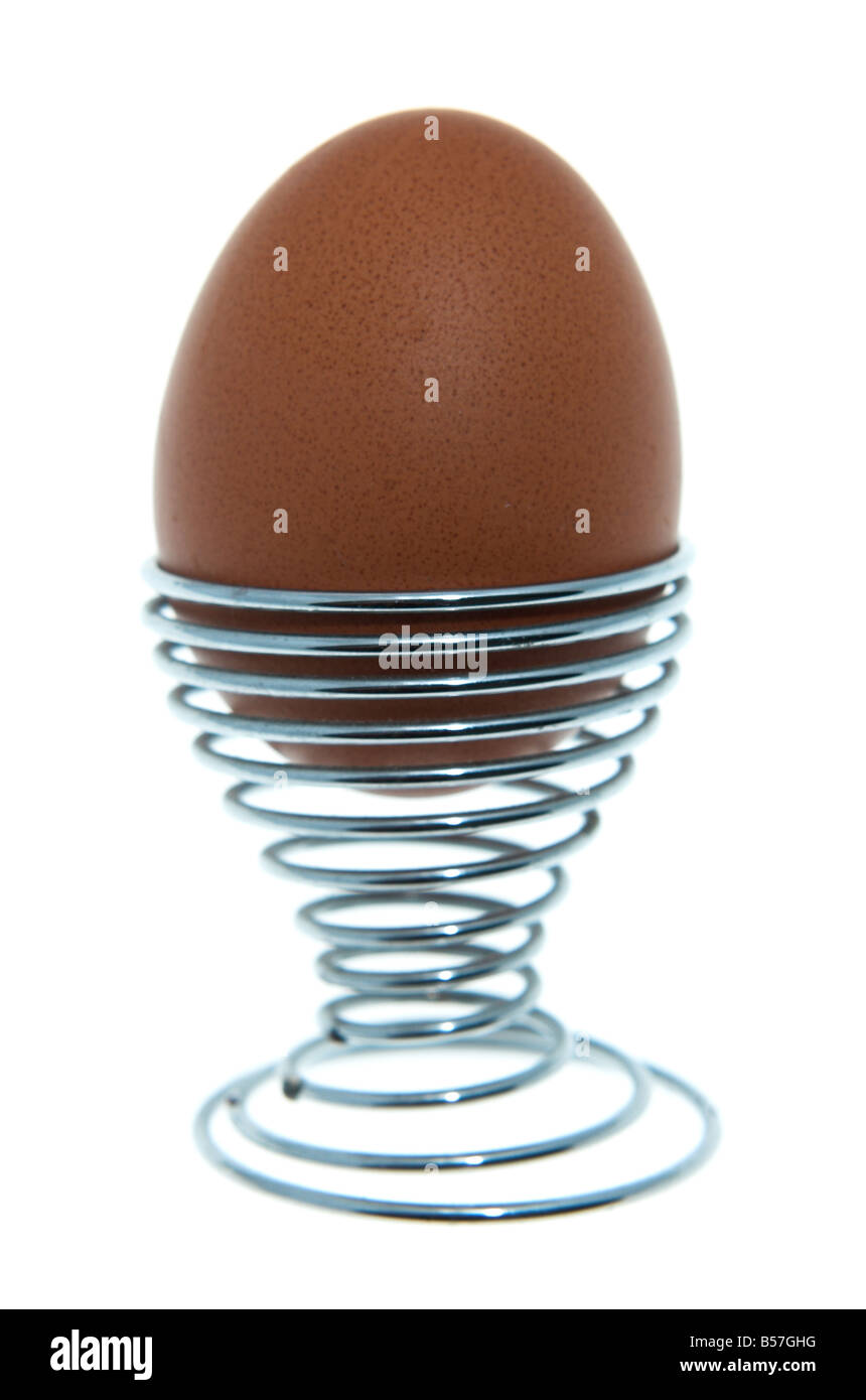 boiled egg in egg holder Stock Photo Alamy