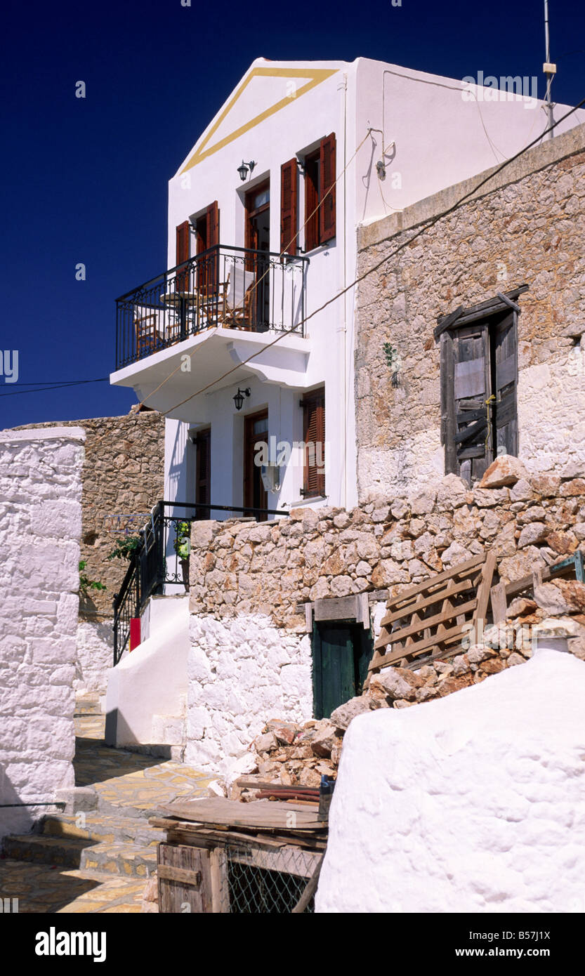 greece, dodecanese islands, halki, house Stock Photo Alamy