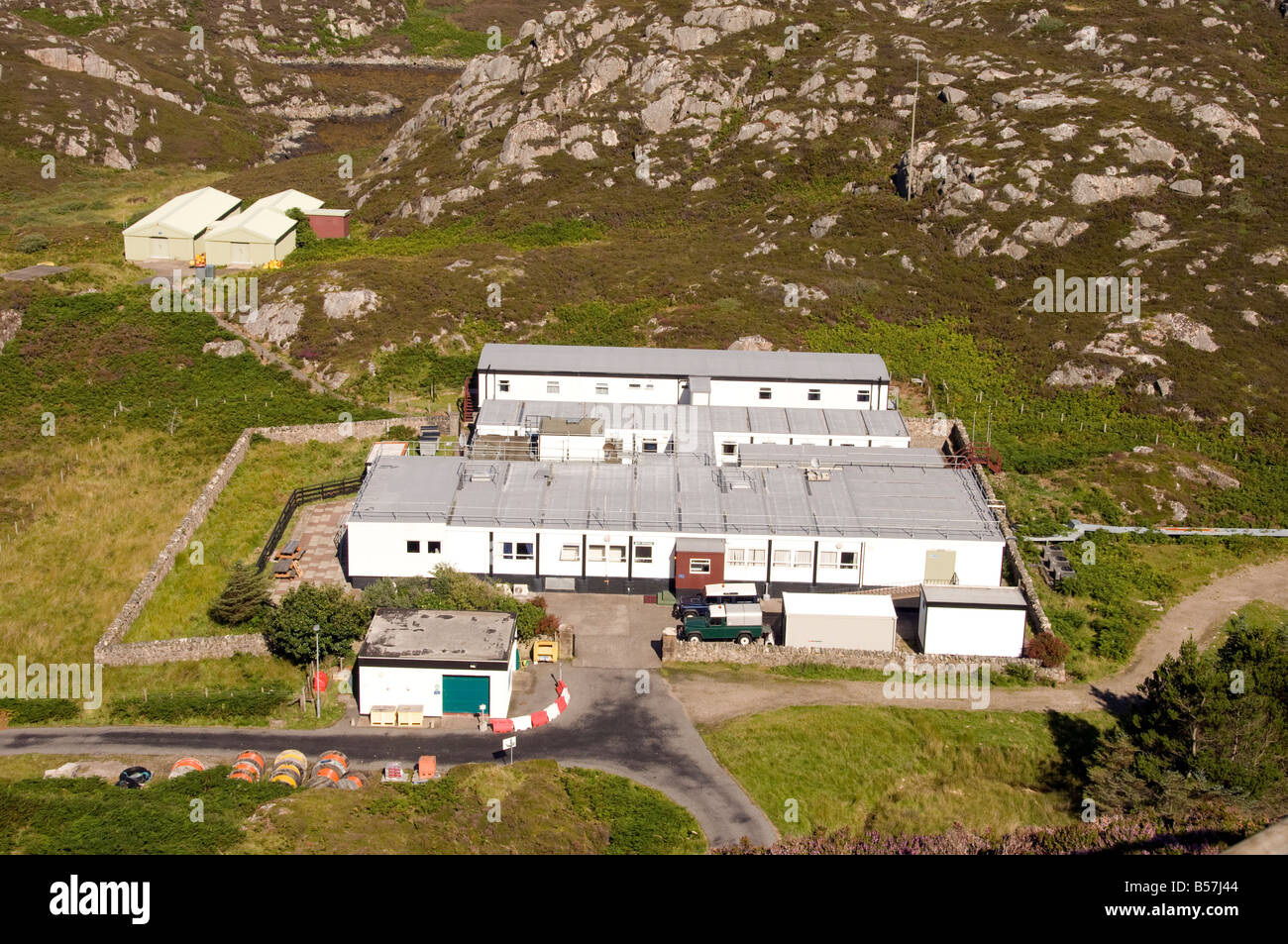 Quinetiq listening station on Isle of Rona Hebrides. Stock Photo