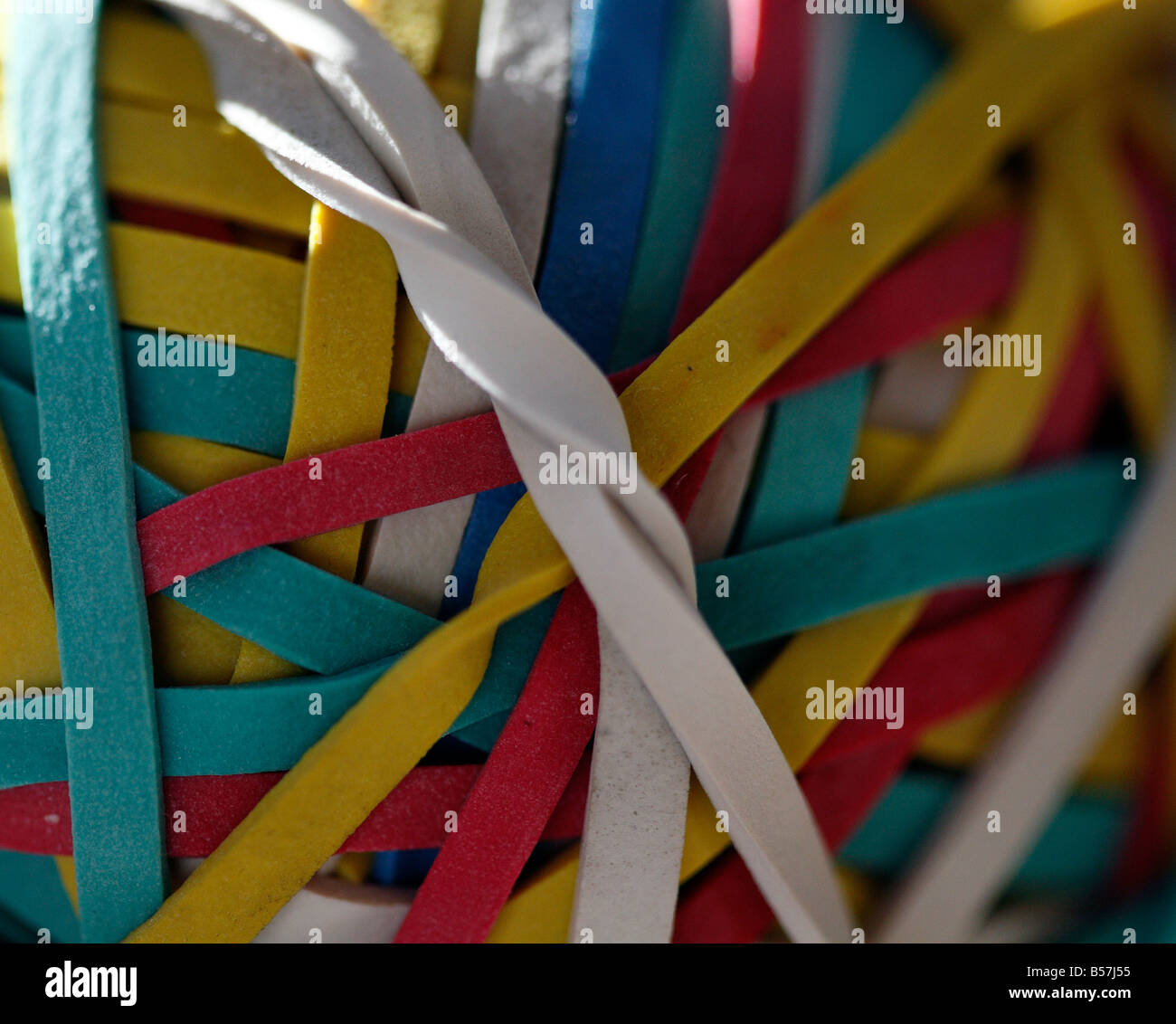 Rubber Bands, bound together to form a bouncing ball Stock Photo Alamy