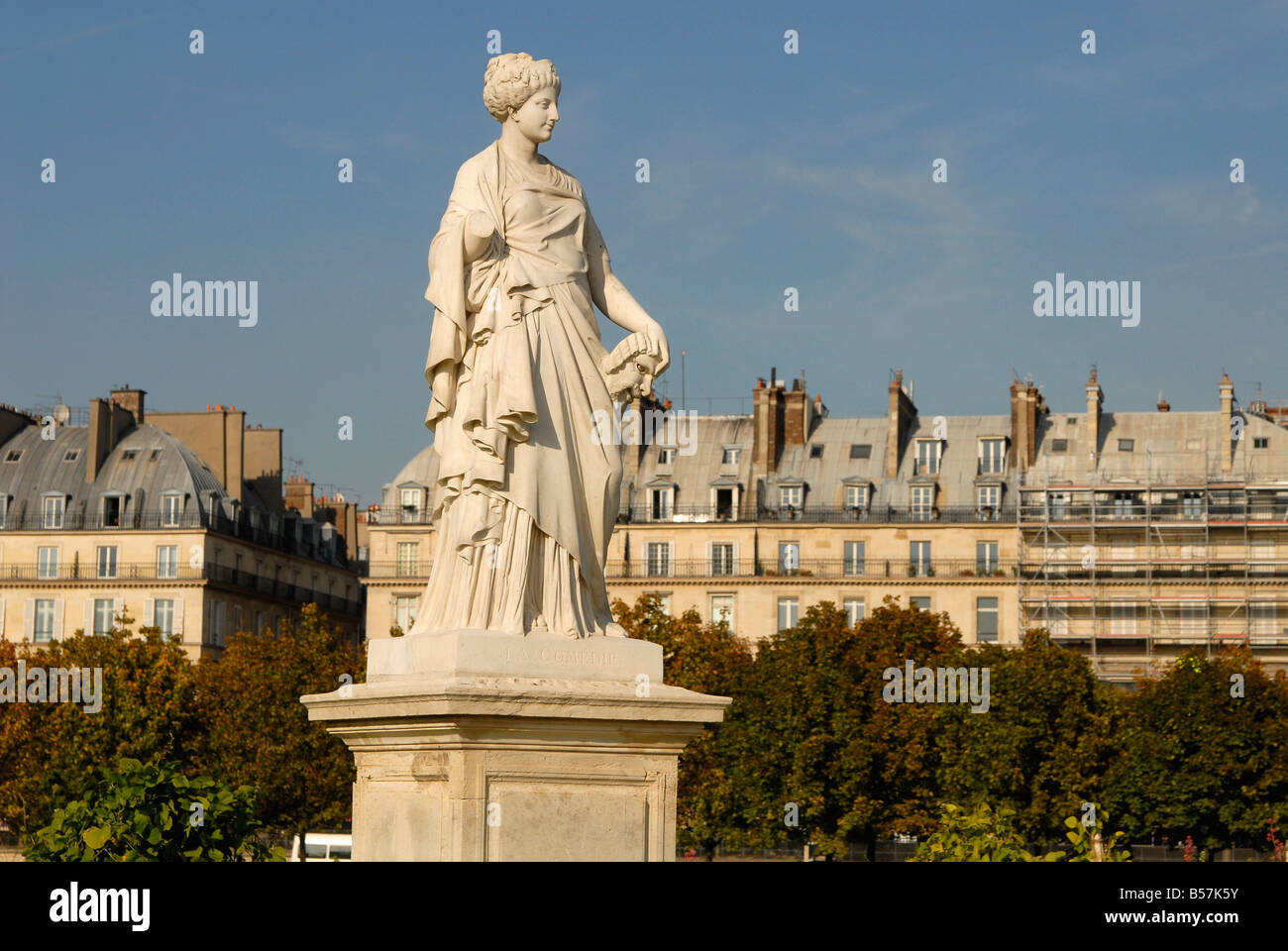 statue in the park Tuileries Garden in Paris France Stock Photo