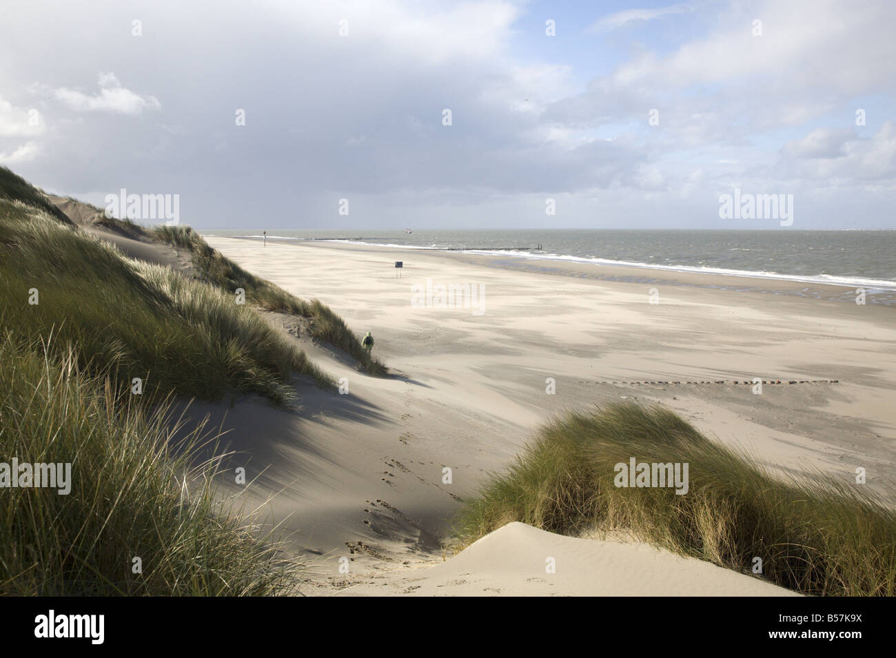 Beach and outer dunes, Haamstede, Zealand, Netherlands Stock Photo