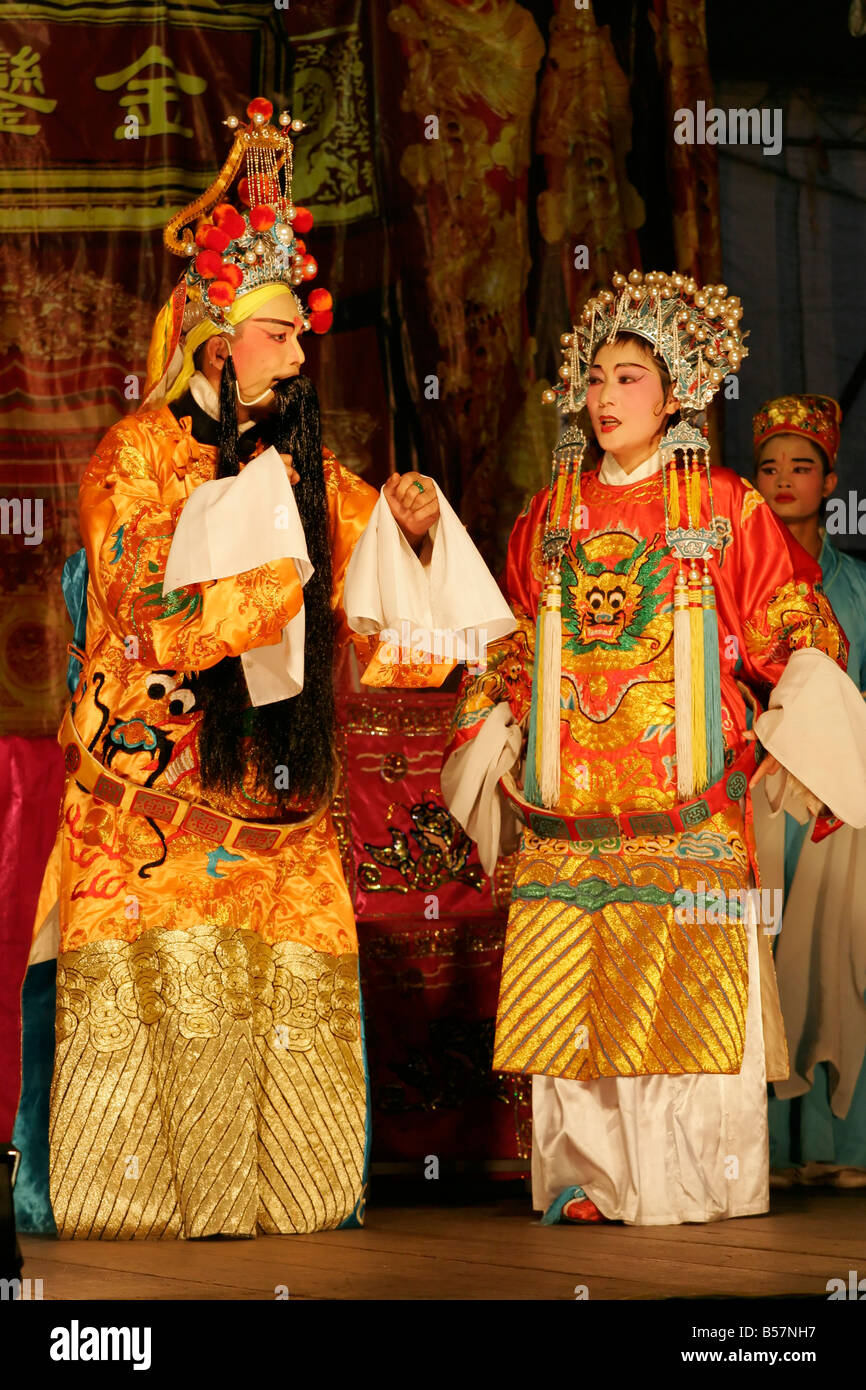 Chinese opera performance in Penang, Malaysia Stock Photo