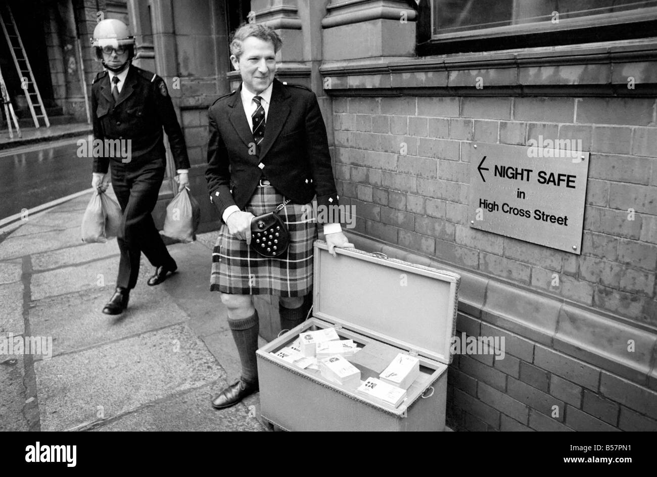 50 year old Cornishman Frederick Trull a member of the Cornish Stannery Parliament has had ú50,000 worth of his own Cornish mone Stock Photo