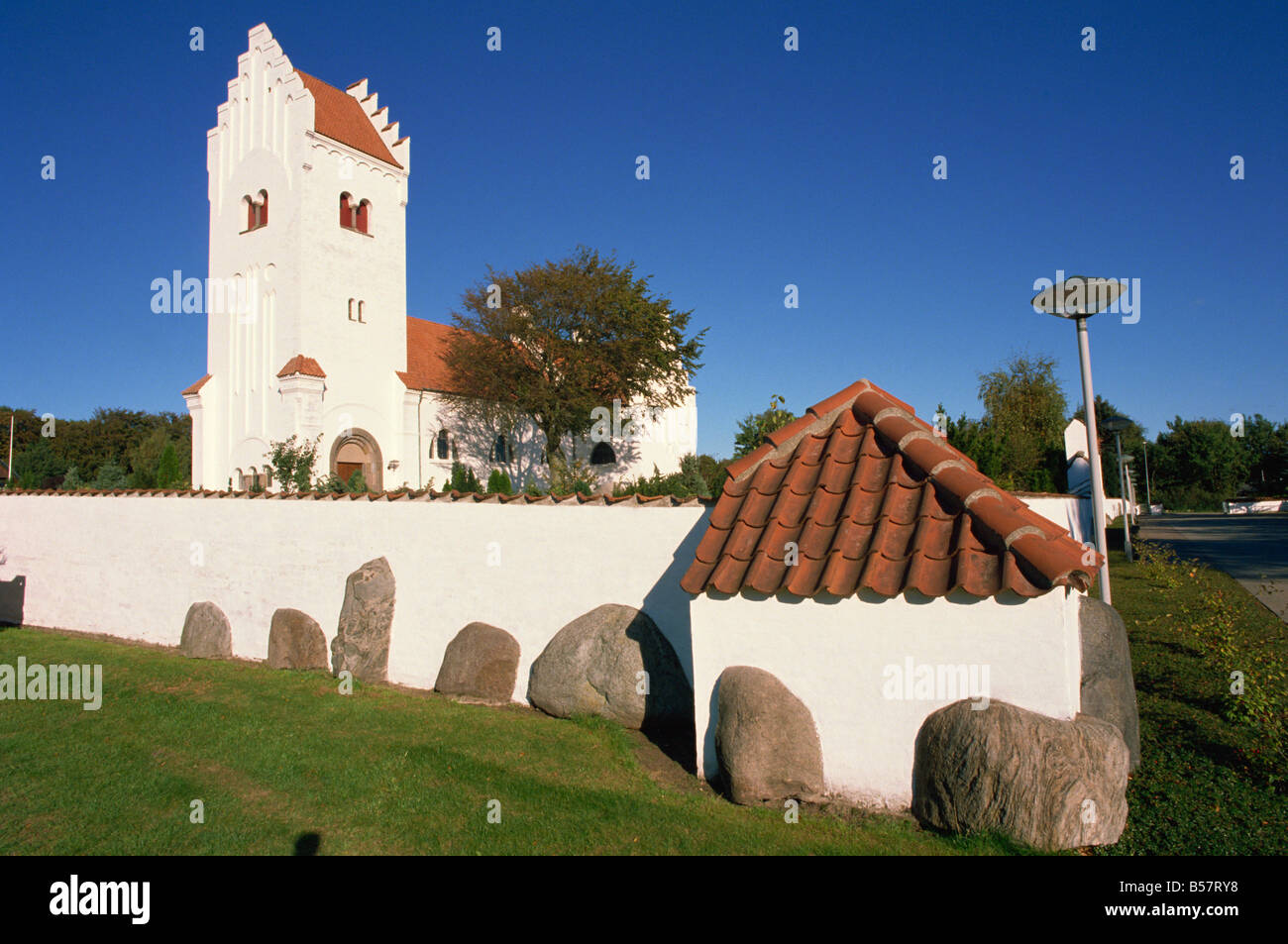 Typical country style church Vodskov near Alborg Denmark Scandinavia Europe Stock Photo