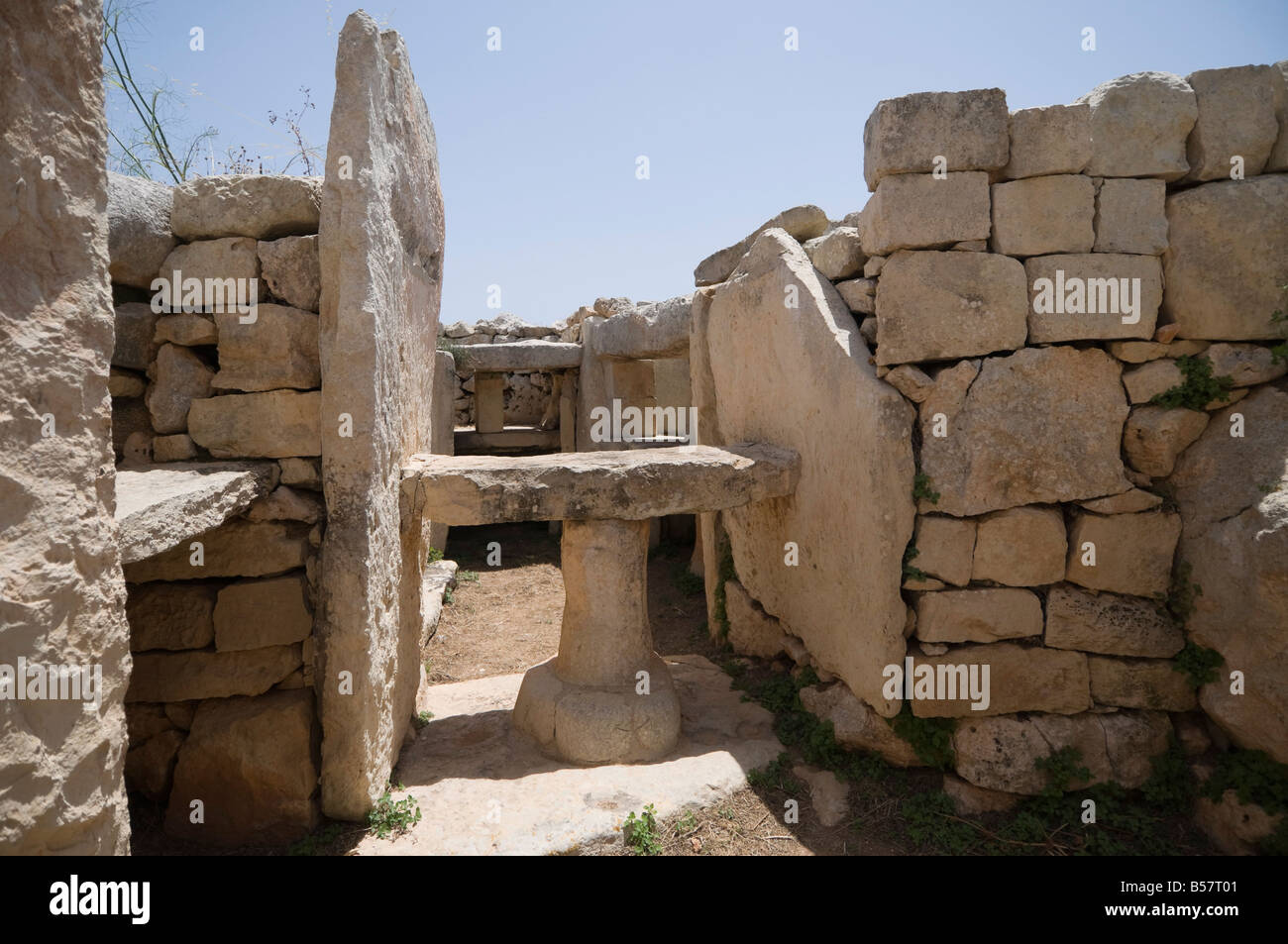 Mnajdra, a Megalithic temple constructed at the end of the third millennium BC, UNESCO World Heritage Site, Malta, Europe Stock Photo