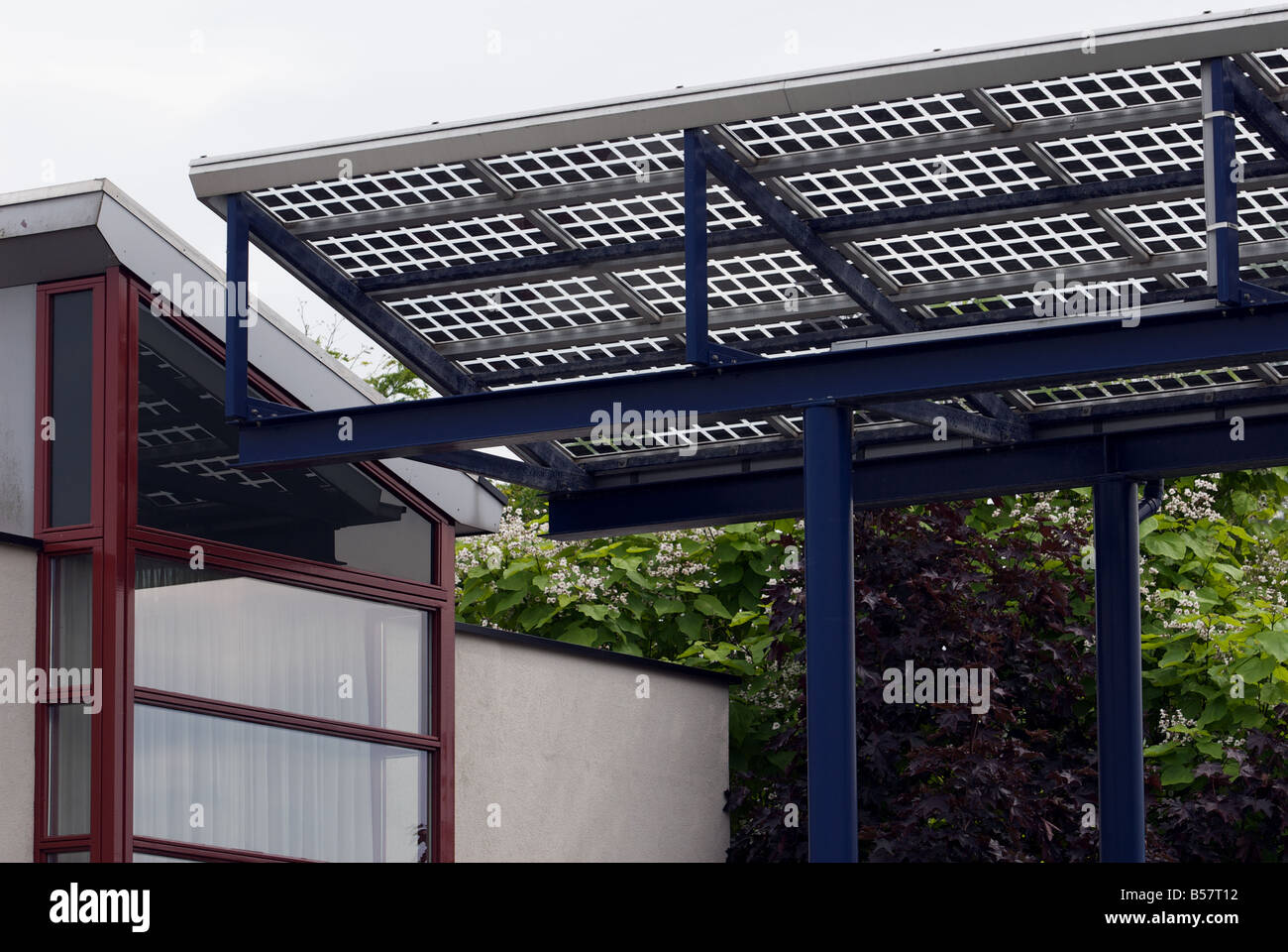 Shell solar panels fitted to the world's largest solar powered housing estate, Nieuwland, Amersfoort, Netherlands. Stock Photo