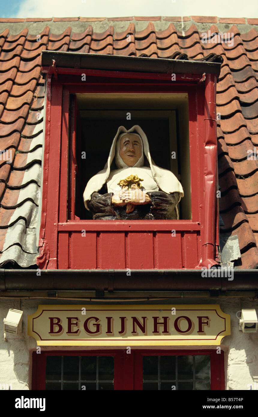 Detail of Begijnhof Beguine House Bruges Belgium Europe Stock Photo