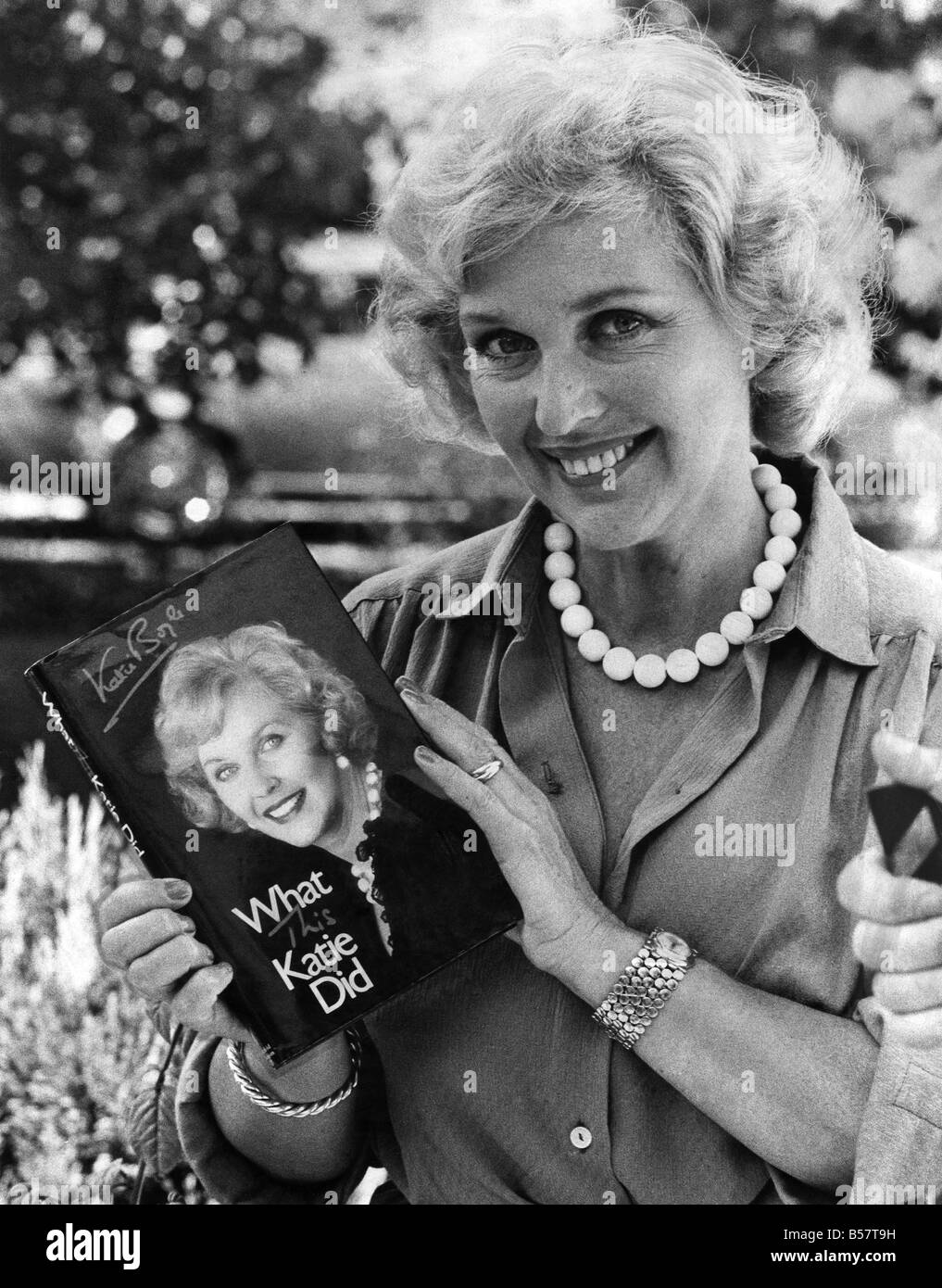 It's over 25 years now, believe it or not, that the stunningly lovely face of Katie Boyle has been smiling at us on our television screens-from advertising soap to presenting multilingual Eurovision Song Contests. ;September 1980 ;P003831 Stock Photo