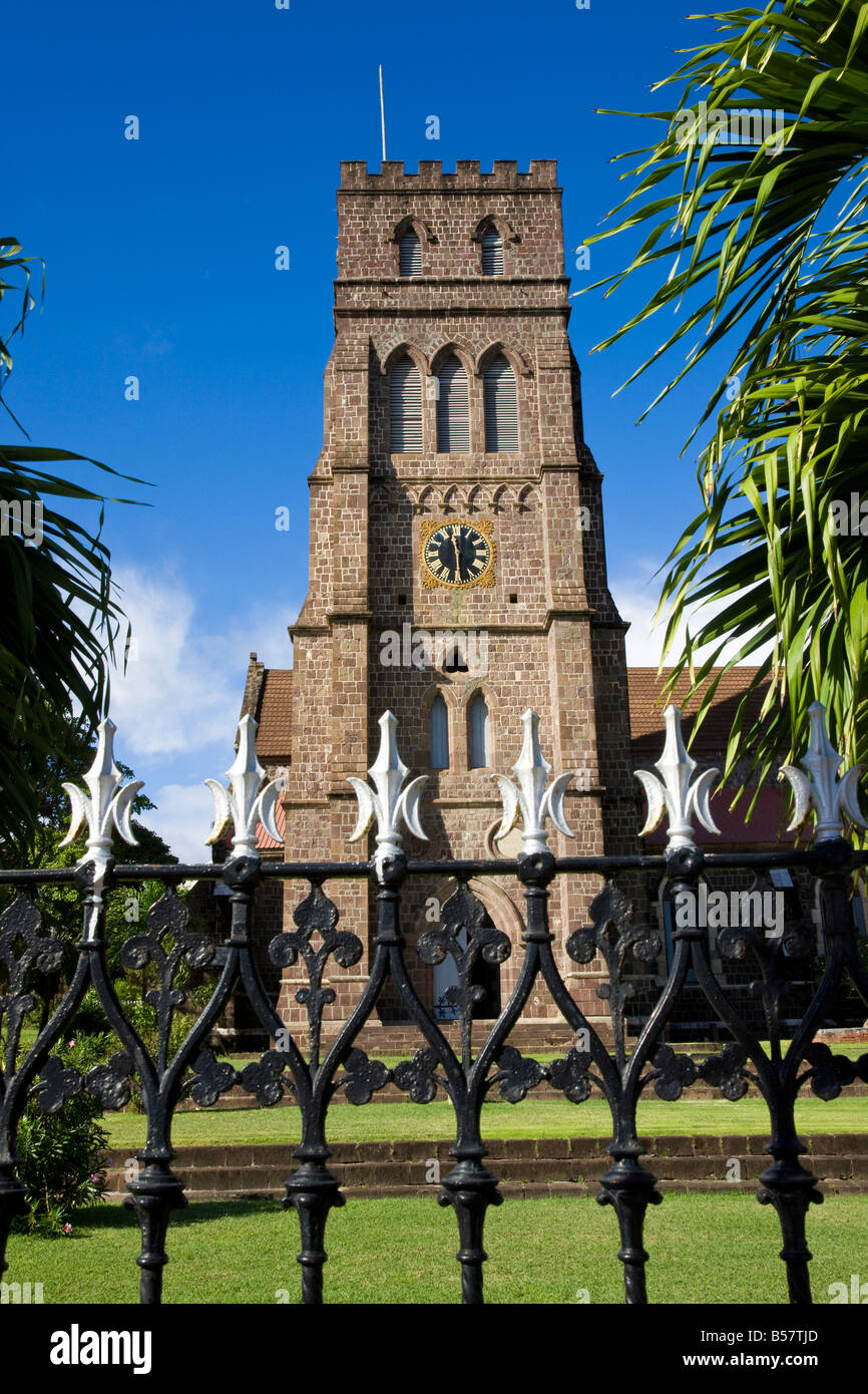 St. George's Anglican Church, Basseterre, St. Kitts, Leeward Islands, West Indies, Caribbean, Central America Stock Photo