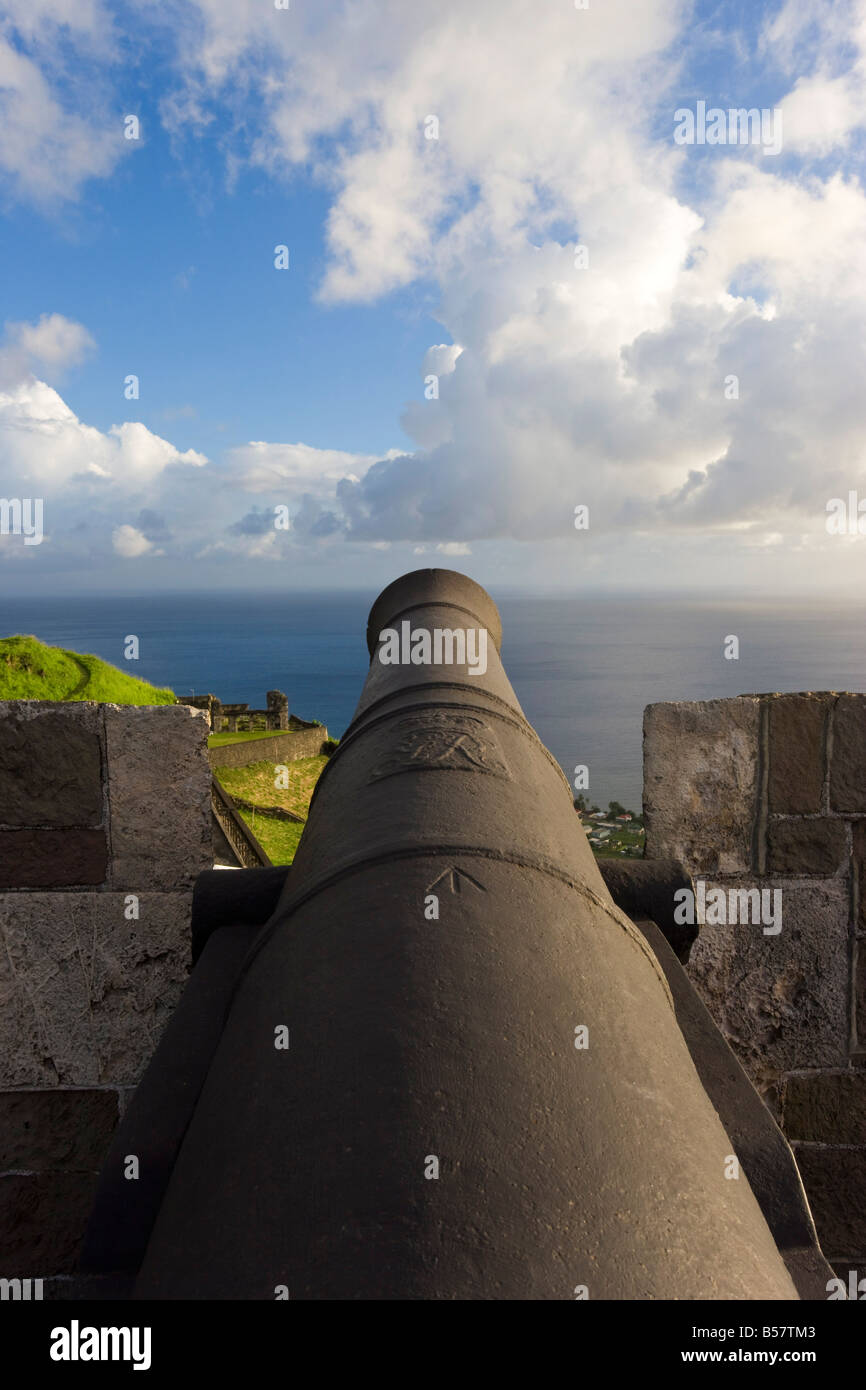 Brimstone Hill Fortress, 18th century compound, Brimstone Hill Fortress National Park, St. Kitts, Leeward Islands, Caribbean Stock Photo