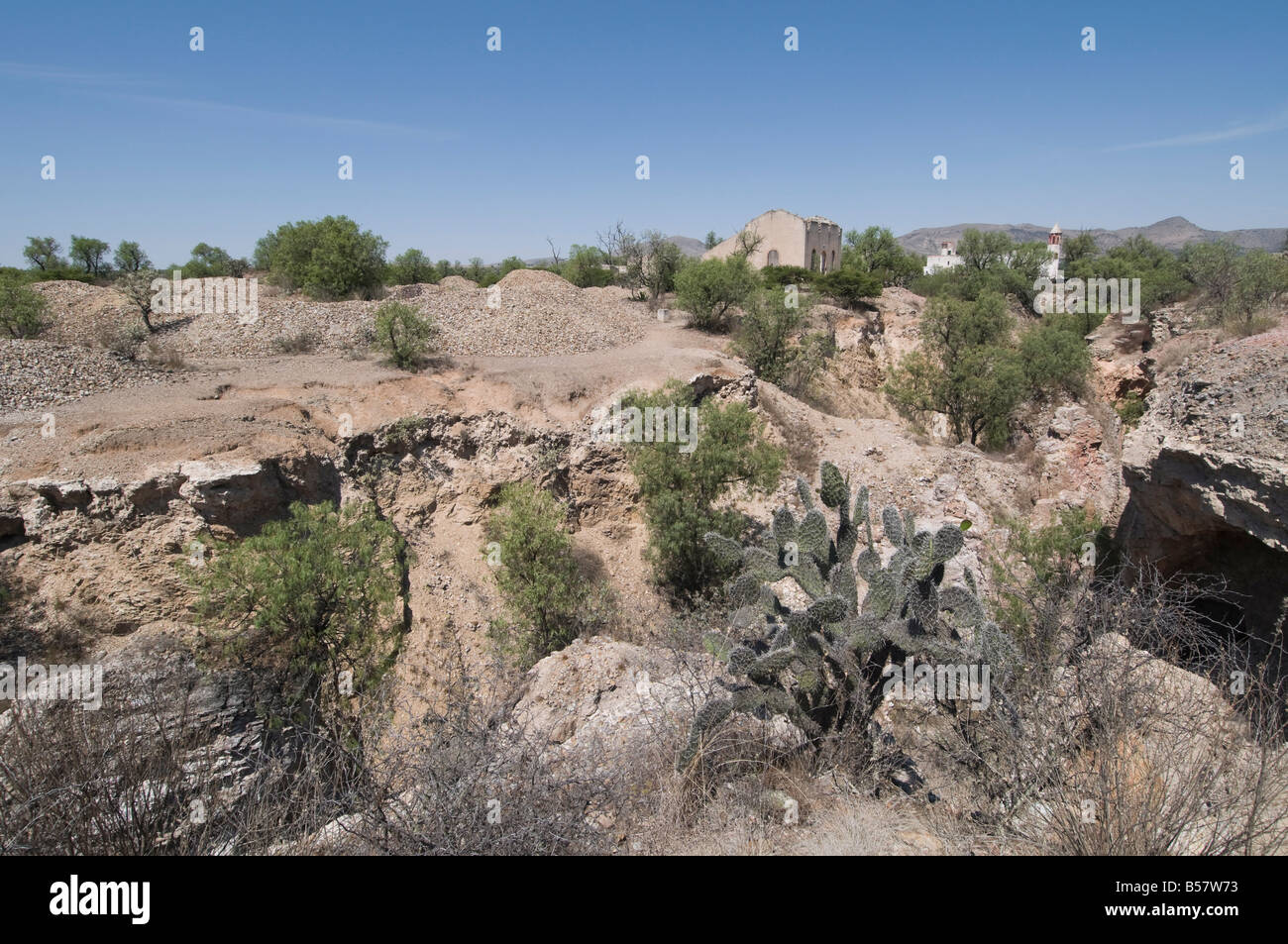 Copper seam in old mine at Pozos, near San Miguel, Guanajuato State, Mexico, North America Stock Photo