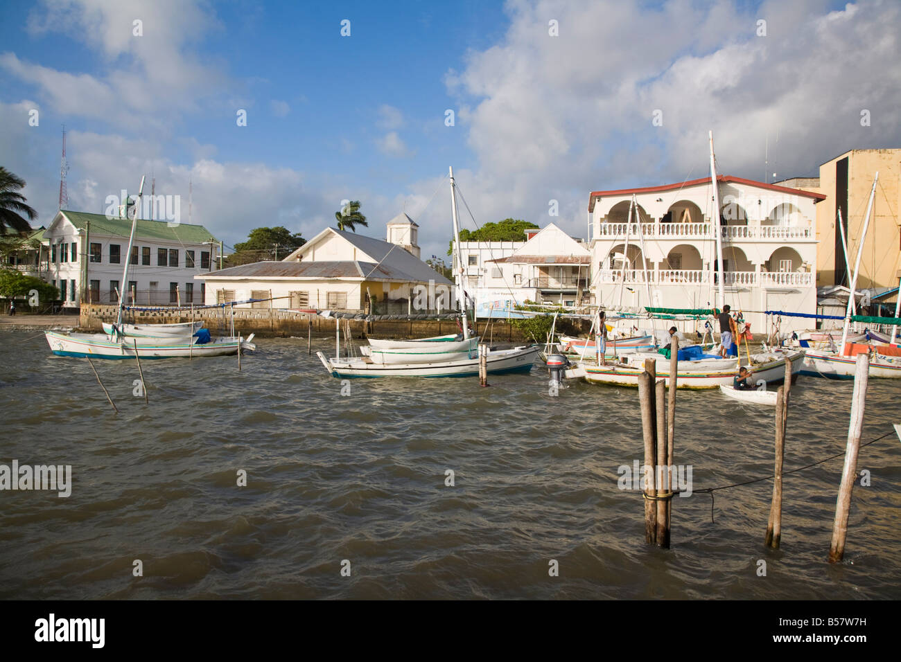 Belize Harbour, Belize City, Belize, Central America Stock Photo