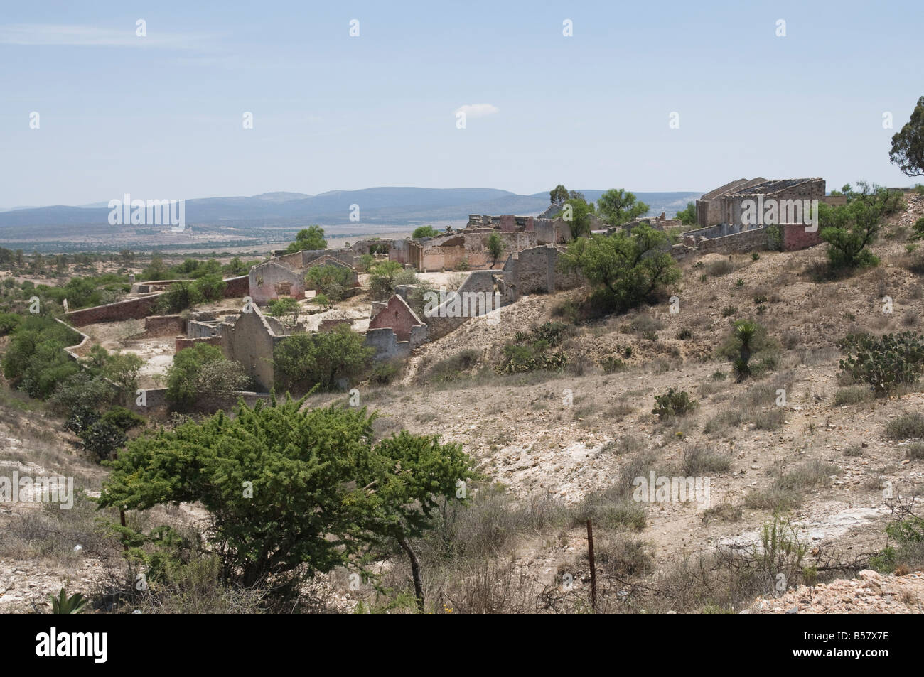 Old silver mine, Mineral de Pozos (Pozos), a UNESCO World Heritage Site, Guanajuato State, Mexico, North America Stock Photo