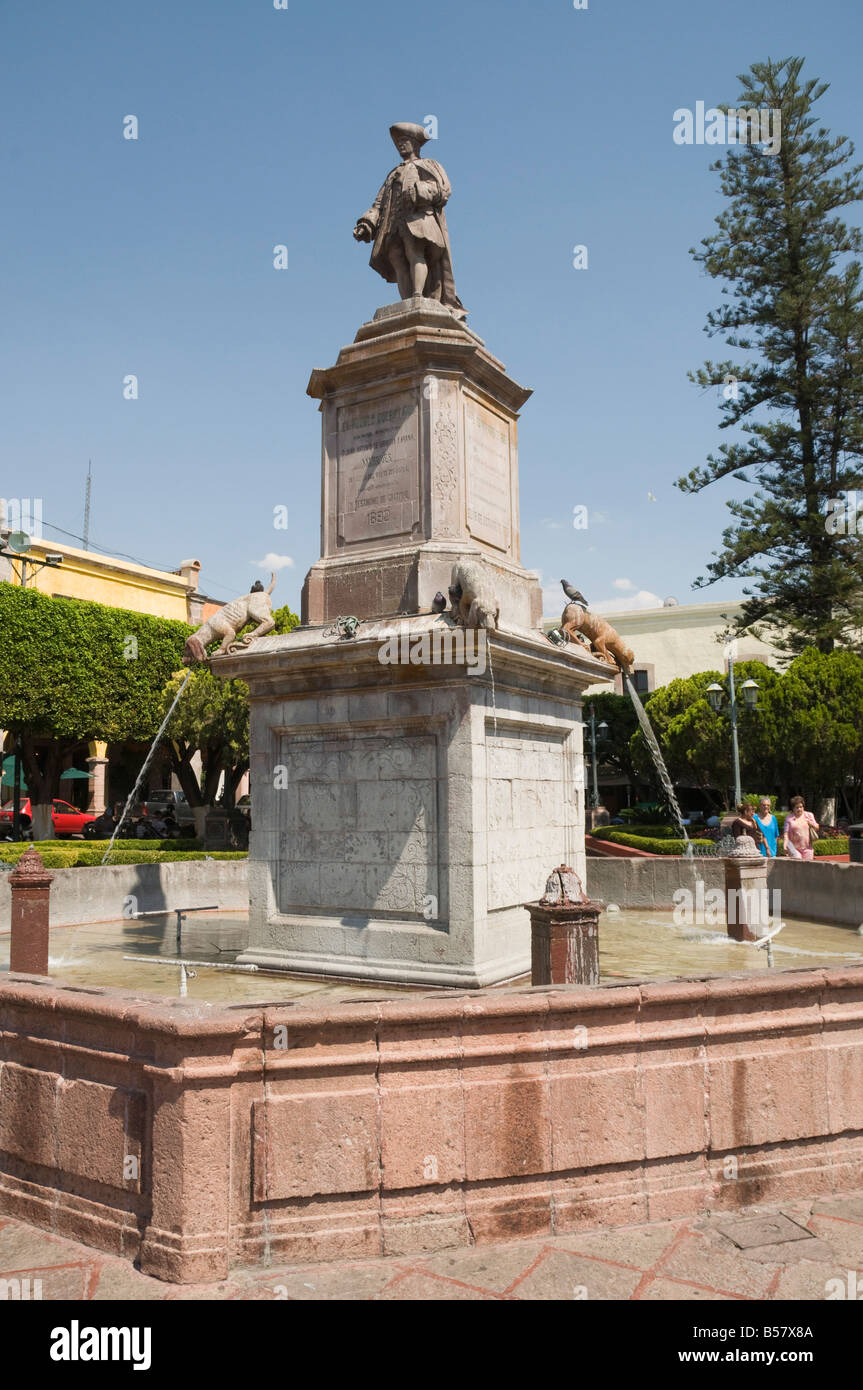 Plaza de la Independencia (Plaza de Armas) in Santiago de Queretaro (Queretaro), a UNESCO World Heritage Site, Queretaro State Stock Photo