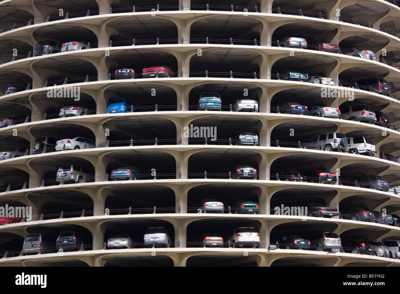 Marina City, car parking, Chicago, Illinois, United States of America, North America Stock Photo