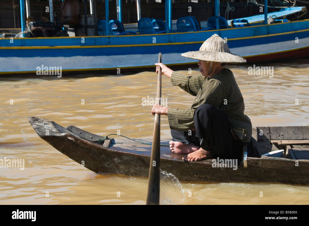 Tonle Sap Lake, Boat People (Vietnamese), near Siem Reap, Cambodia, Indochina, Southeast Asia, Asia Stock Photo