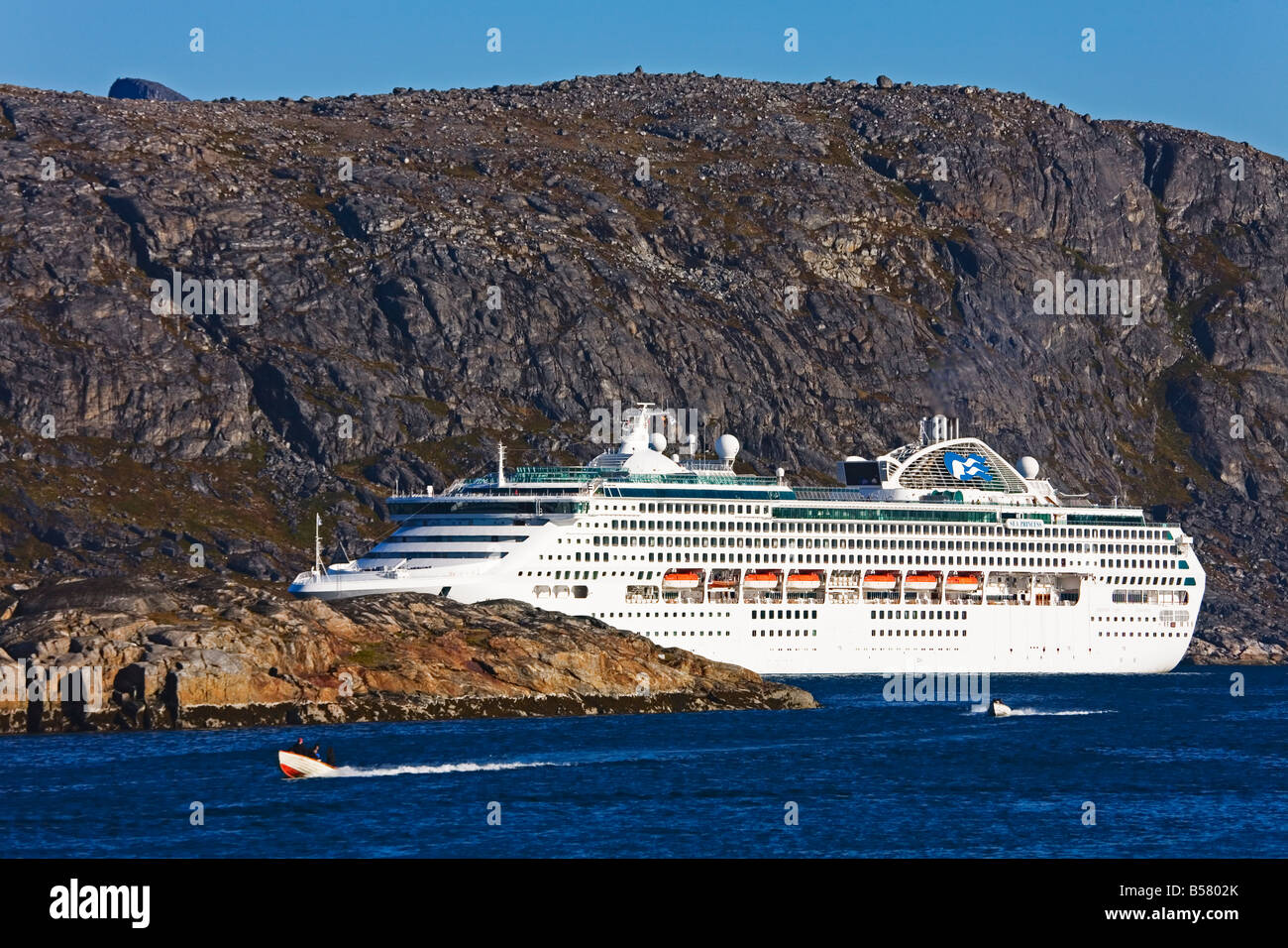 Sea Princess Cruise Ship Port Of Nanortalik Stock Photo Alamy