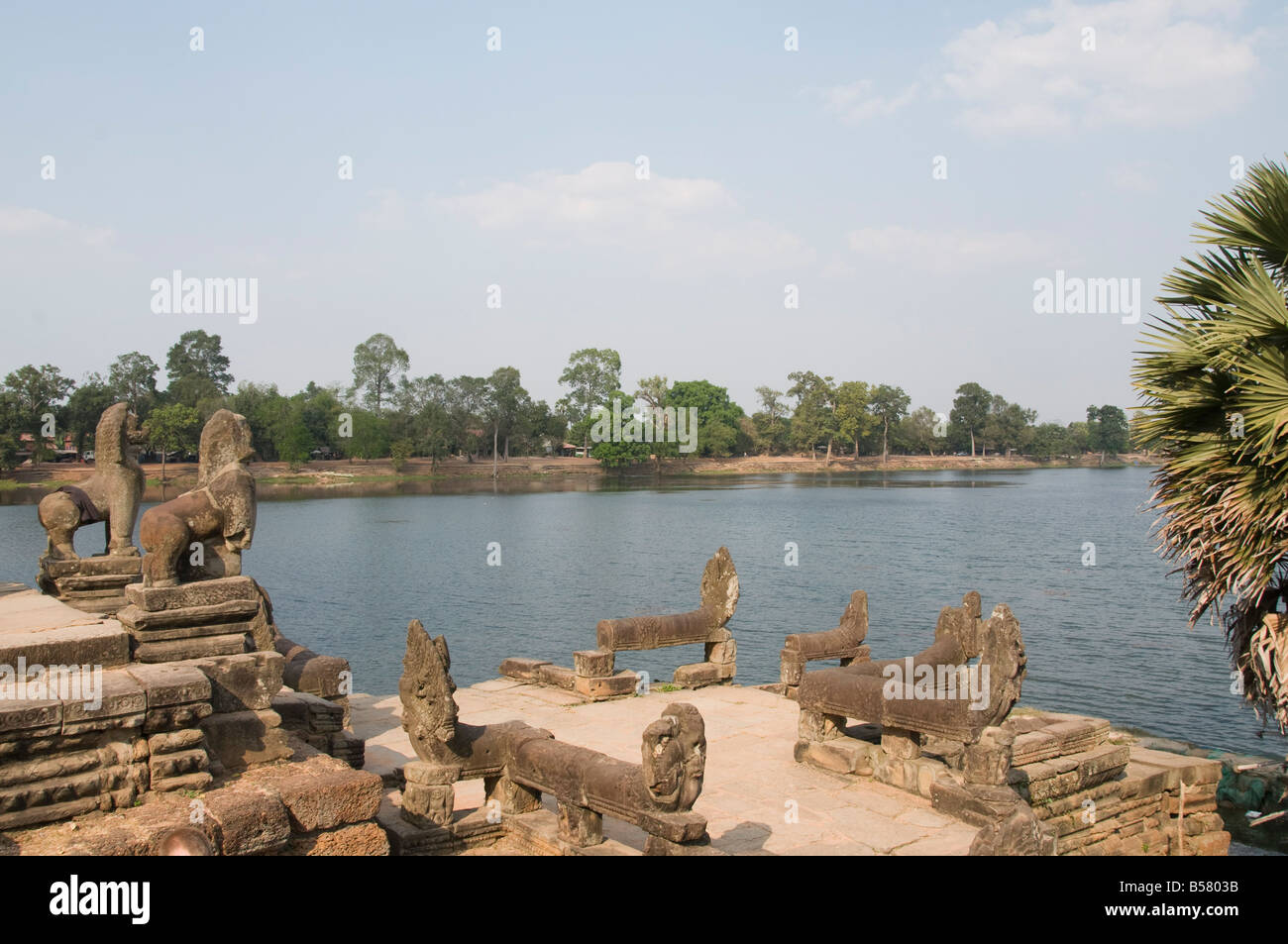 Srah Srang, a man-made lake, Angkor Thom, Angkor, UNESCO World Heritage Site, Siem Reap, Cambodia, Indochina, Southeast Asia Stock Photo