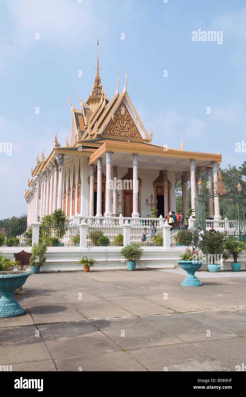 The Silver Pagoda, so named because the floor is lined with silver, The Royal Palace, Phnom Penh, Cambodia, Indochina Stock Photo