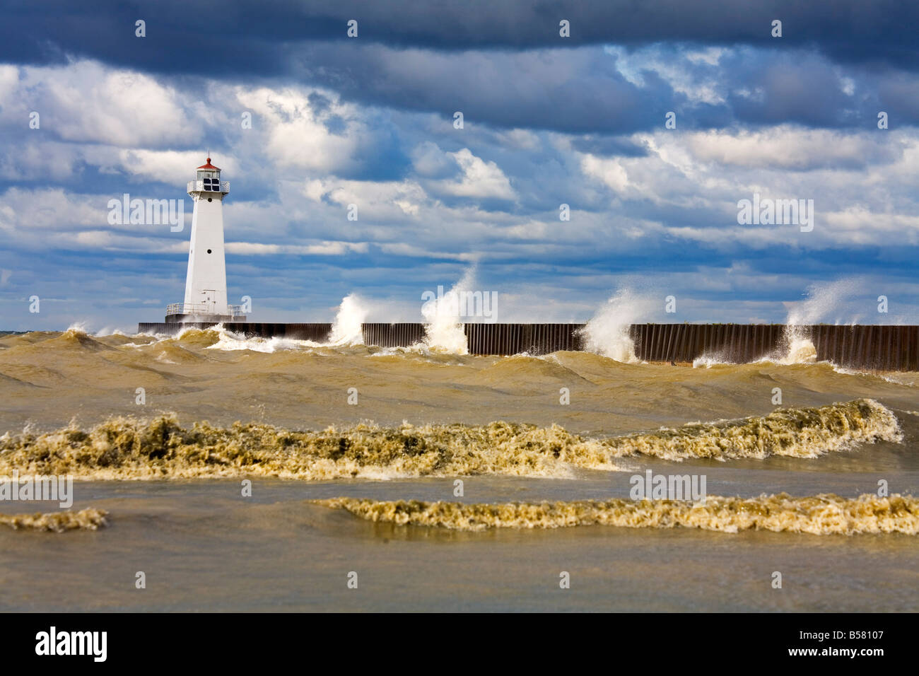 Sodus Outer Lighthouse, Sodus Point, Greater Rochester Area, New York State, United States of America, North America Stock Photo