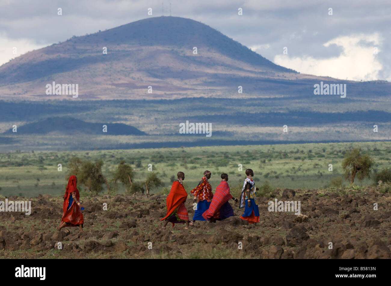Masai, Amboseli National Park, Kenya, East Africa, Africa Stock Photo