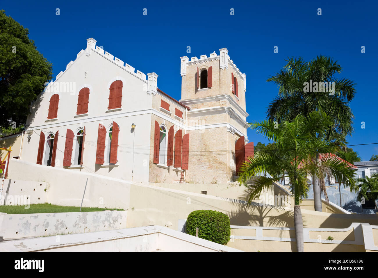 Frederick Lutheran Church, Charlotte Amalie, St. Thomas, U.S. Virgin Islands, West Indies, Caribbean, Central America Stock Photo