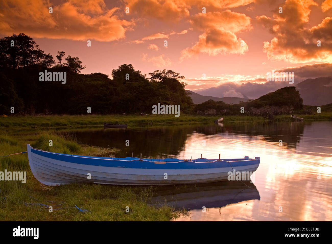Boat, Upper Lake, Killarney National Park, County Kerry, Munster, Republic of Ireland, Europe