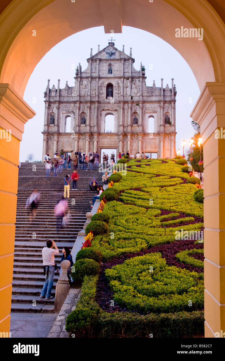 Facade of St. Paul's Cathedral, Macau, China, Asia Stock Photo