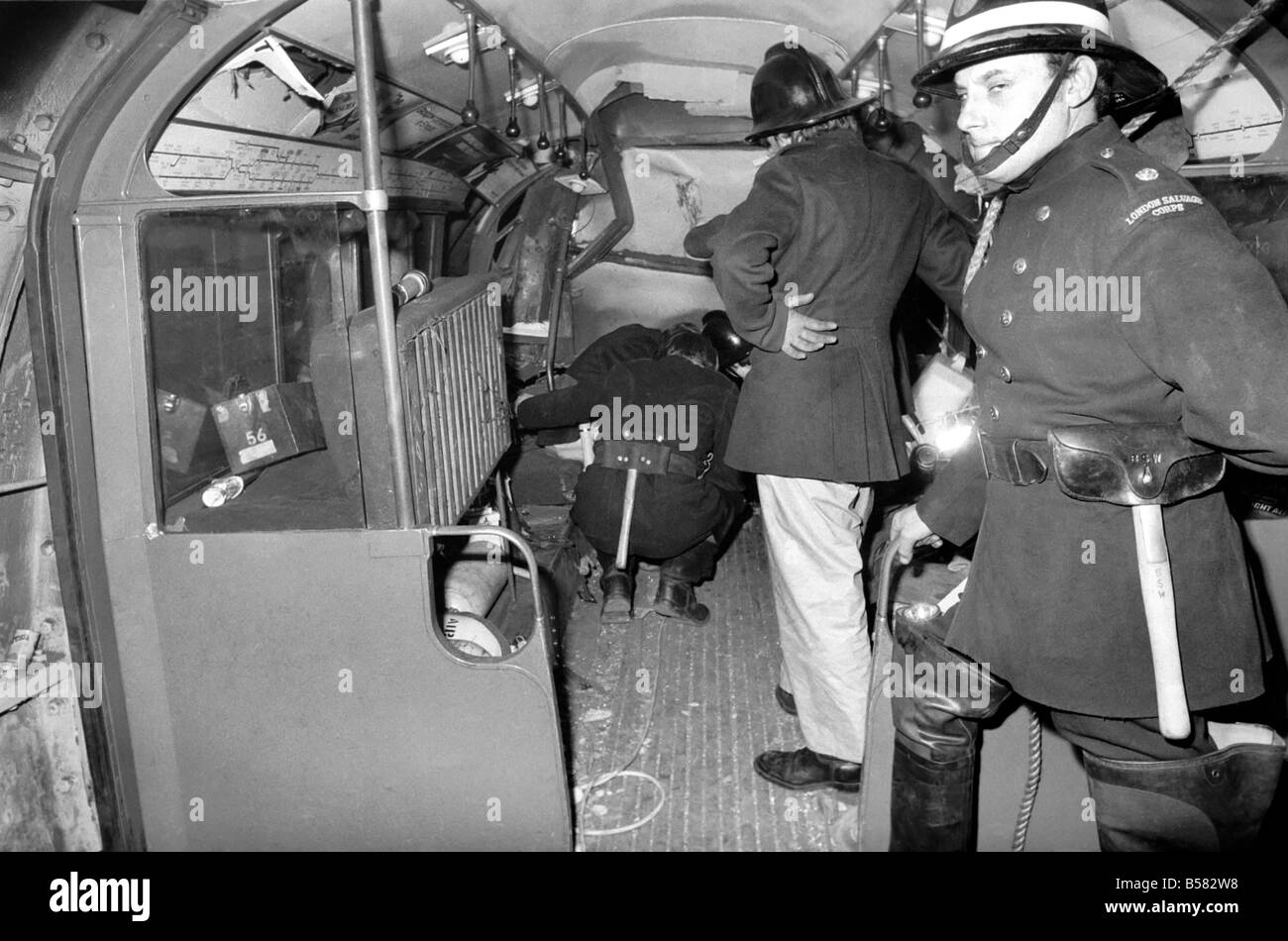 Northern Line Tube crash at underground station. February 1975