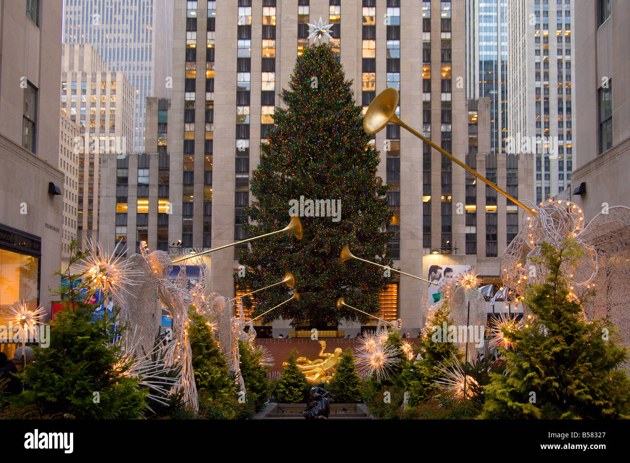 The Christmas tree in Rockefeller Center New York City United States of America
