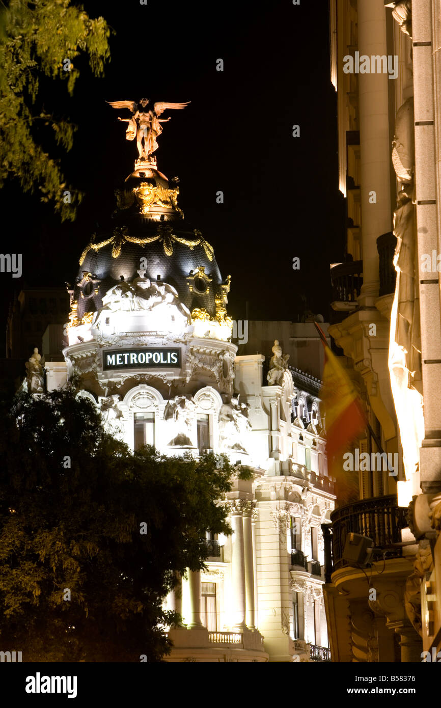 Metropolis Building, Calle de Alcala, Madrid, Spain, Europe Stock Photo
