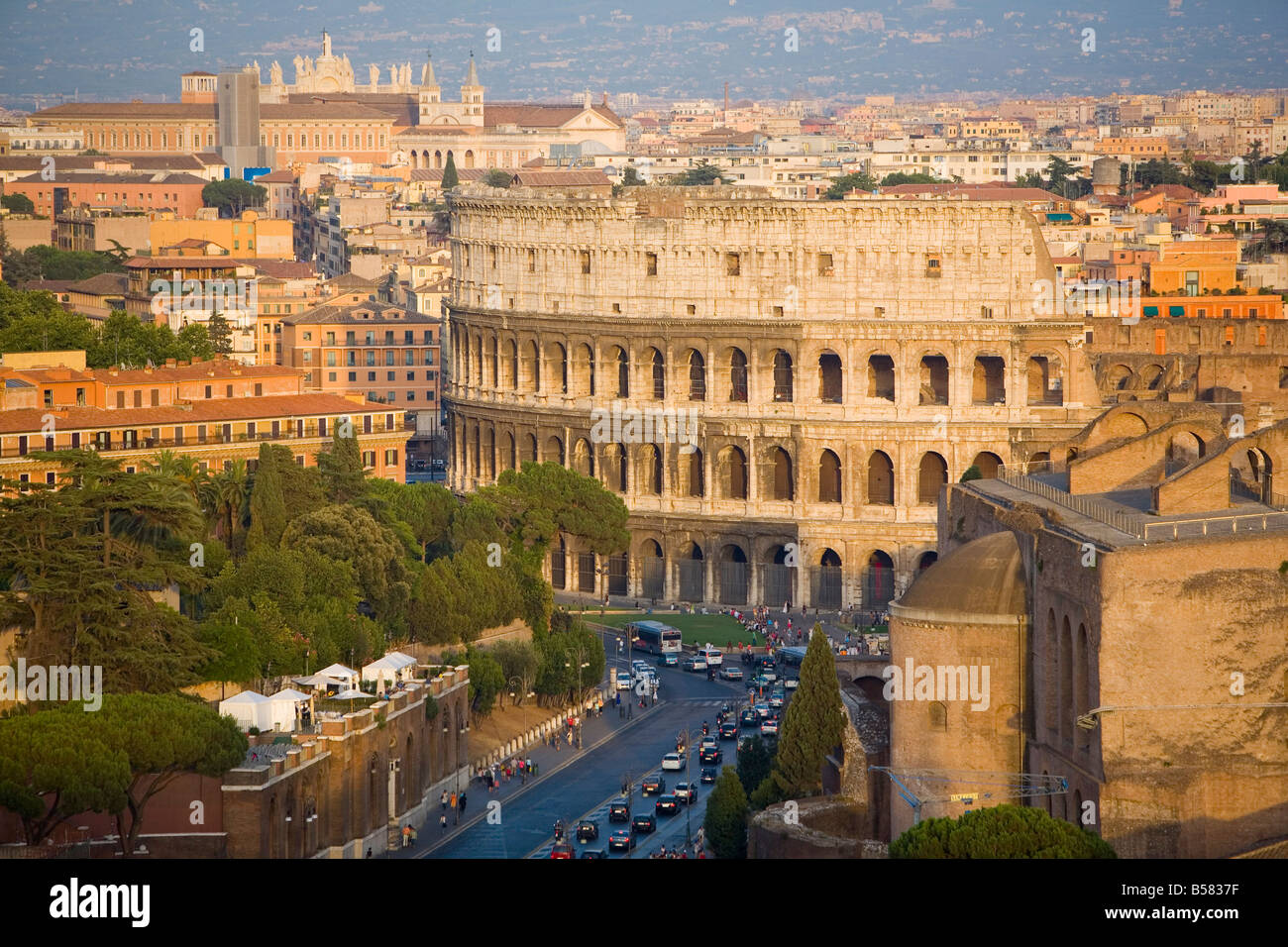 Colosseum, view from Altare della Patria, Rome, Lazio, Italy, Europe Stock Photo