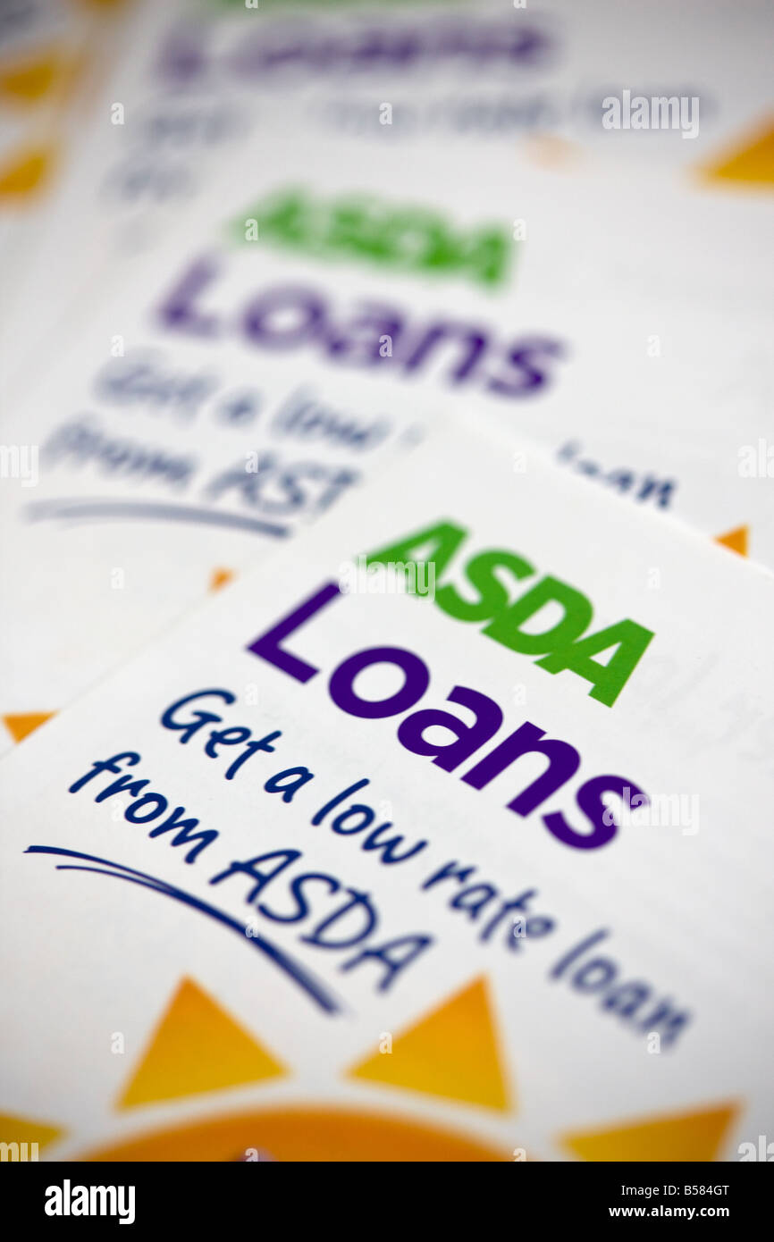 Asda Loan Leaflets Stock Photo Alamy