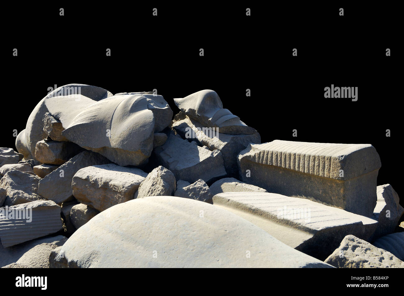 Luxor temple,destroyed Statue of Ramesses II, Egypt, Luxor Stock Photo